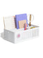 Perf Metal Desktop Caddy, Modern Perforated, White, White, Set of 1, 843463157207