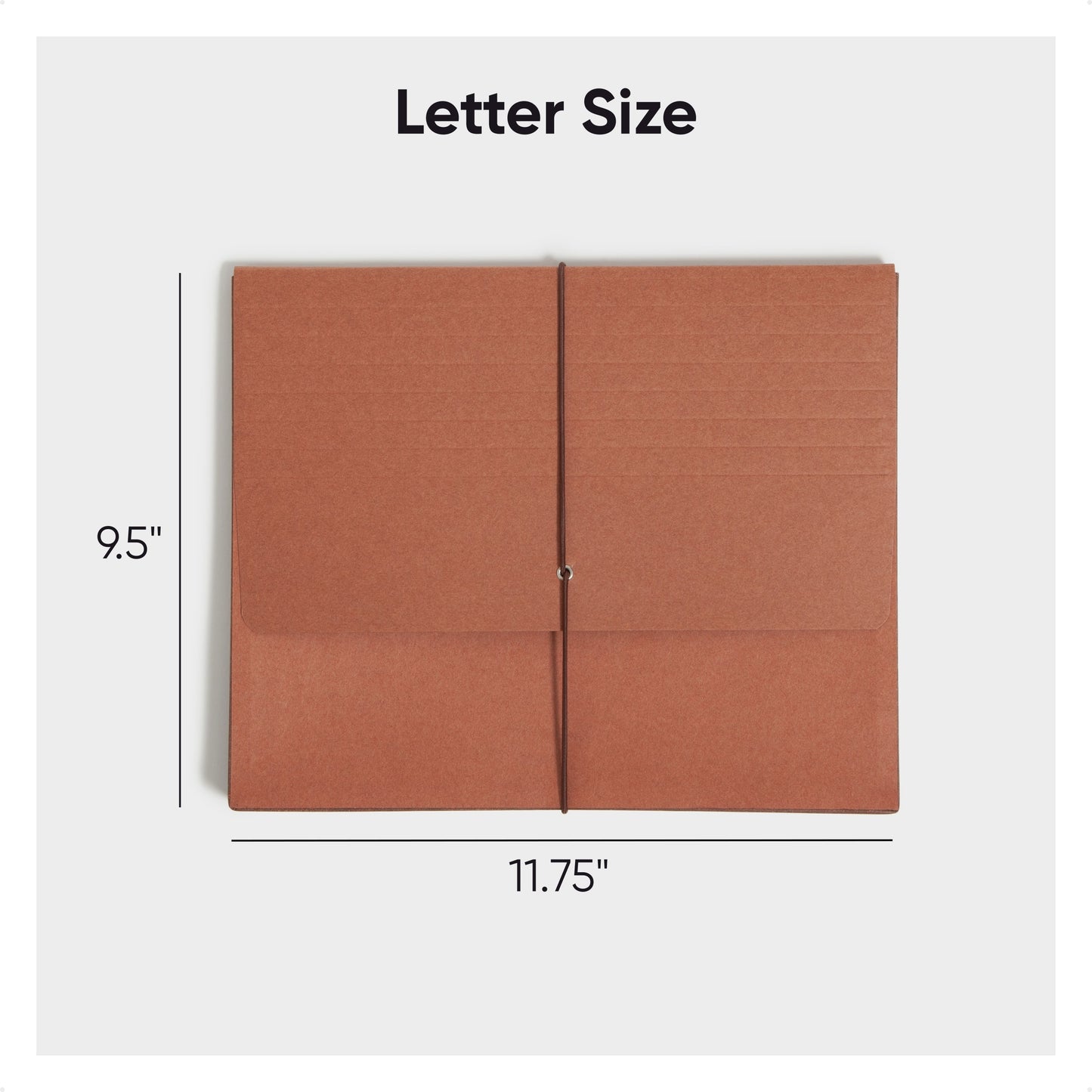 Tear-Resistant Redrope Expanding Wallets with Elastic Cord, 3-1/2 Inch Expansion, Redrope Color, Letter Size, Set of 10, 30086486711051