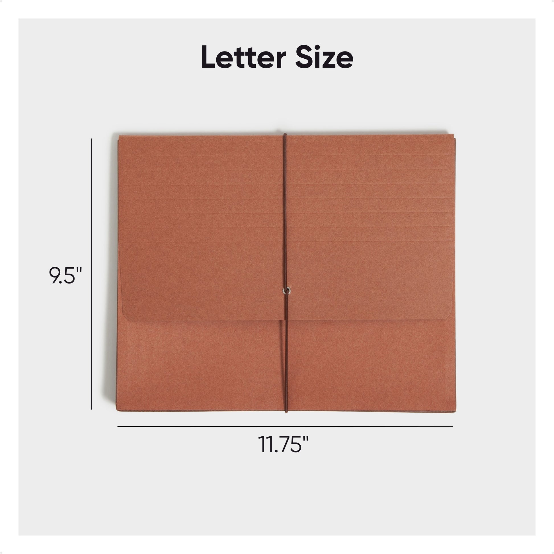 Tear-Resistant Redrope Expanding Wallets with Elastic Cord, 3-1/2 Inch Expansion, Redrope Color, Letter Size, Set of 10, 30086486711051