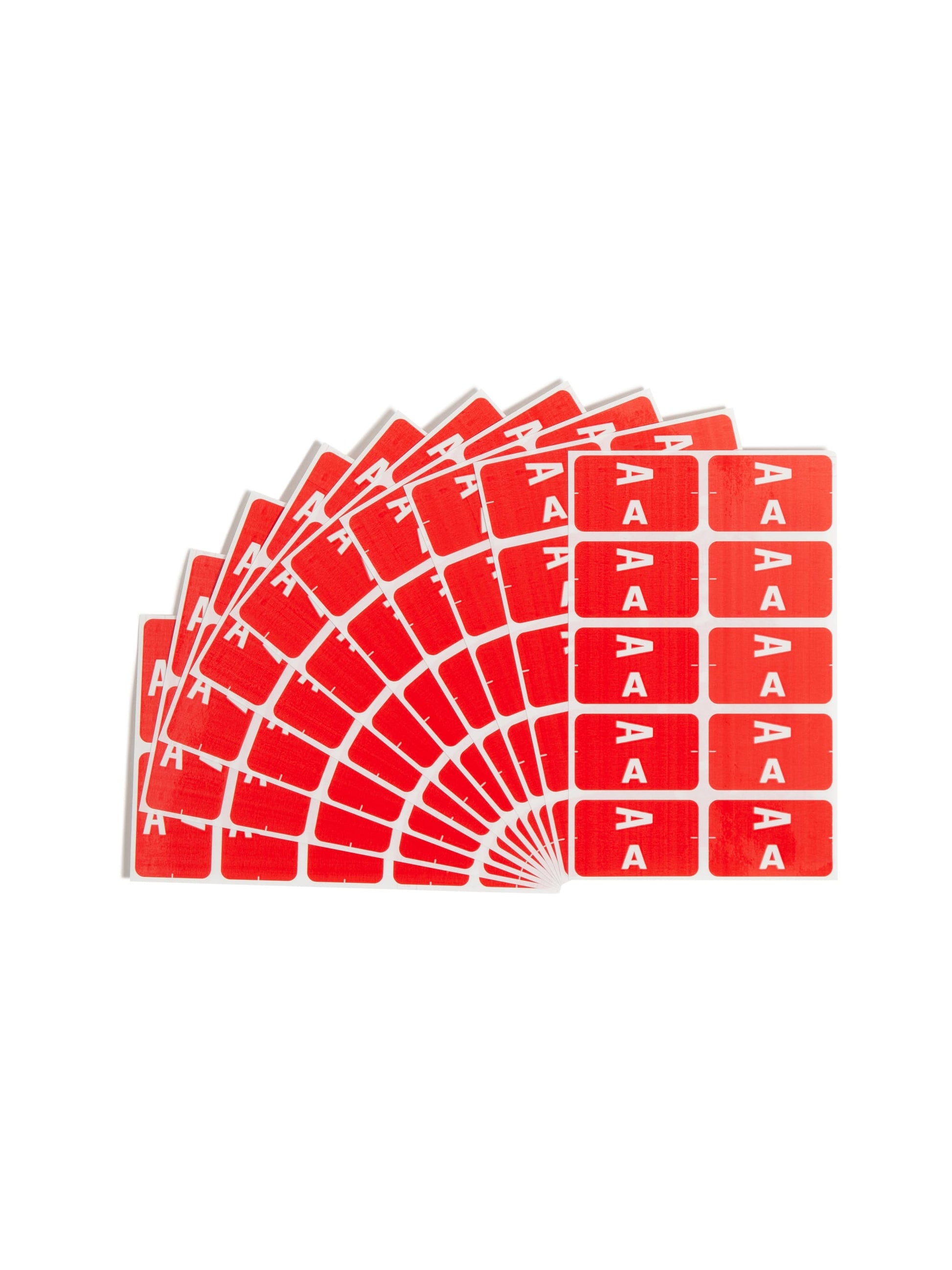 AlphaZ® ACCS Color Coded Alphabetic Labels - Sheets, Red Color, 1" X 1-5/8" Size, Set of 100, 086486671712