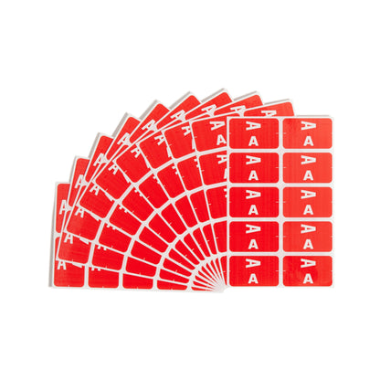 AlphaZ® ACCS Color Coded Alphabetic Labels - Sheets, Red Color, 1" X 1-5/8" Size, Set of 1, 086486671712