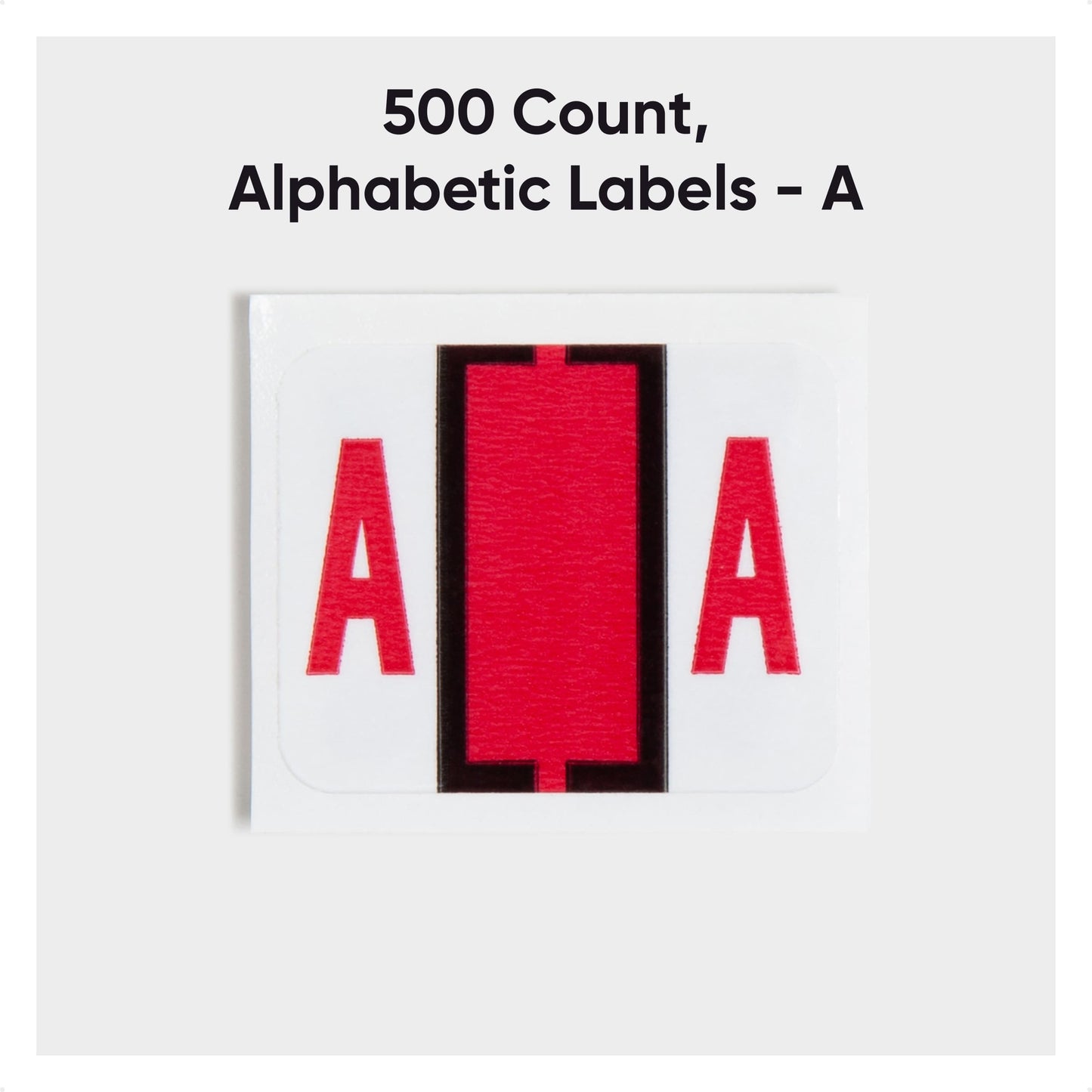 BCCR Bar Style Color-Coded Alphabetic Labels, A-Z Rolls, Red Color, 1-1/4" X 1" Size, Set of 50, 086486670715