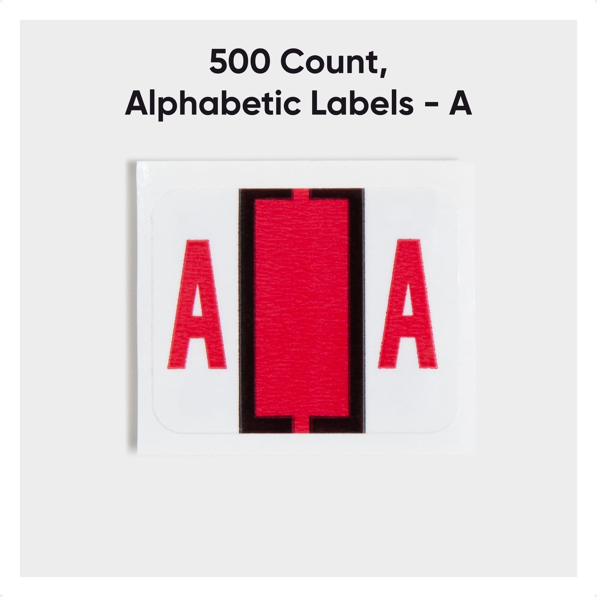 BCCR Bar Style Color-Coded Alphabetic Labels, A-Z Rolls, Red Color, 1-1/4" X 1" Size, Set of 50, 086486670715
