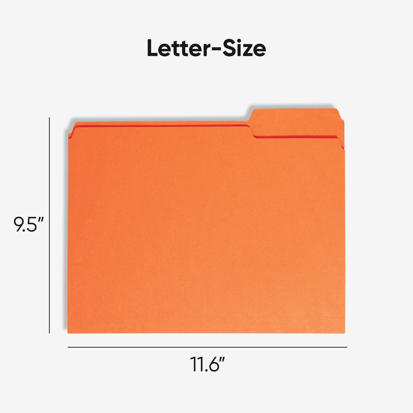 Standard File Folders, 1/3-Cut Tab, Orange Color, Letter Size, Set of 100, 086486125437