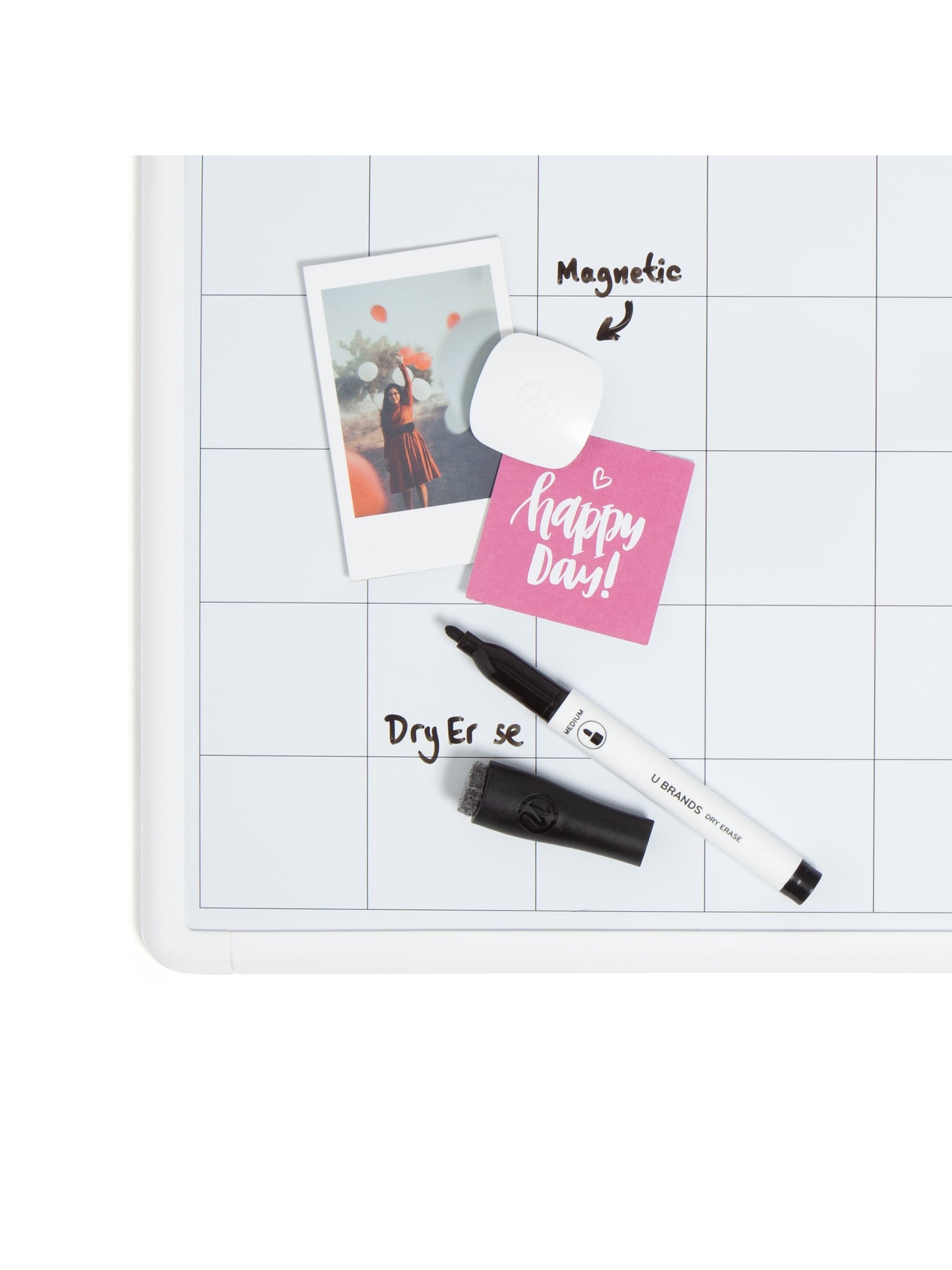 Contempo Frame Dry Erase Calendar Board, Contempo, White, White, 1" x 1", 2' or smaller, White, 1" X 1" Size, Set of 1, 812296022600