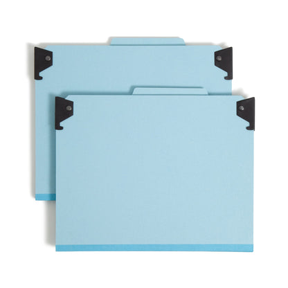 FasTab®/SafeSHIELD® Hanging Classification File Folders, 2 Dividers, Blue Color, Letter Size, Set of 10, 30086486651159