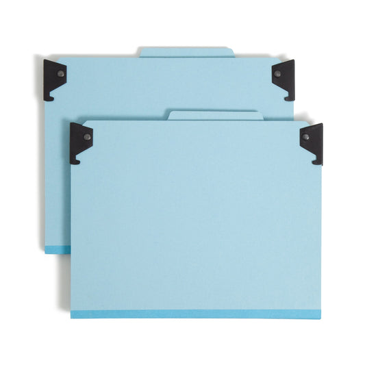 FasTab®/SafeSHIELD® Hanging Classification File Folders, 2 Dividers, Blue Color, Letter Size, Set of 10, 30086486651159