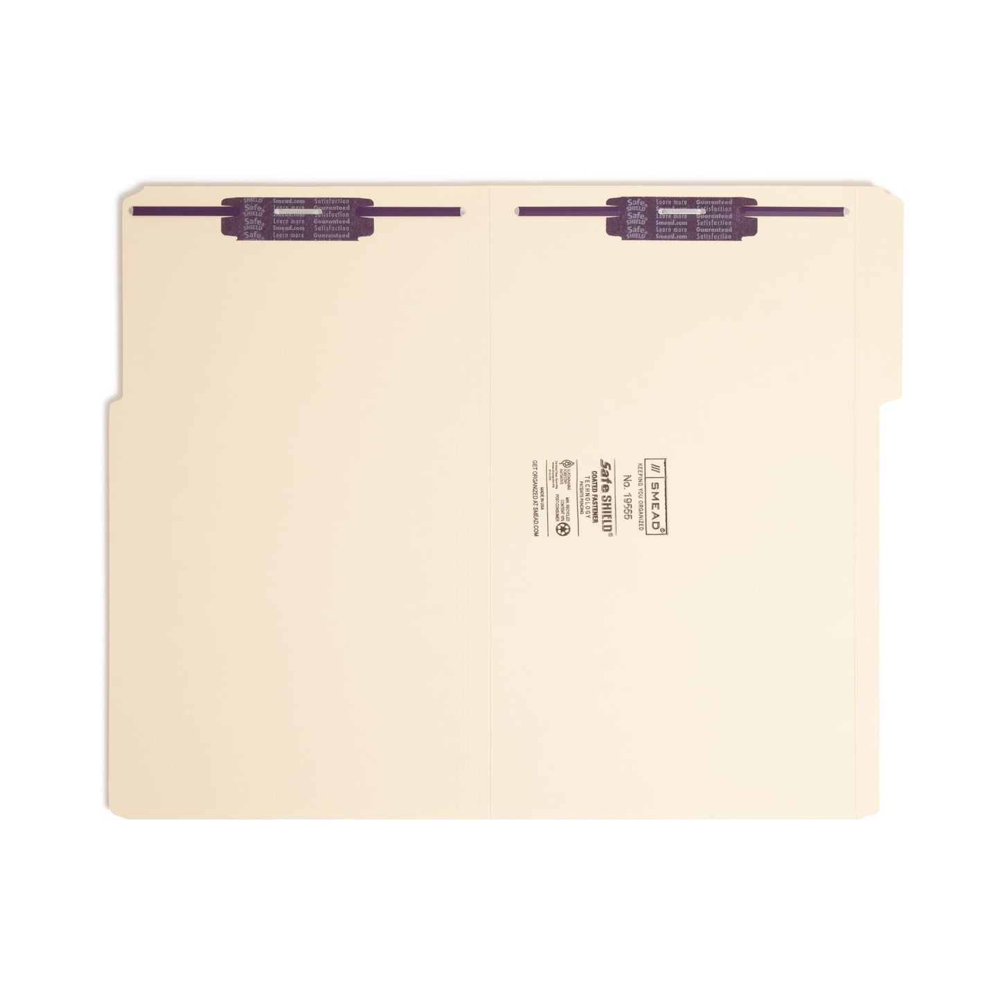 SafeSHIELD® Reinforced Tab Fastener File Folders, Manila Color, Legal Size, Set of 50, 086486195553
