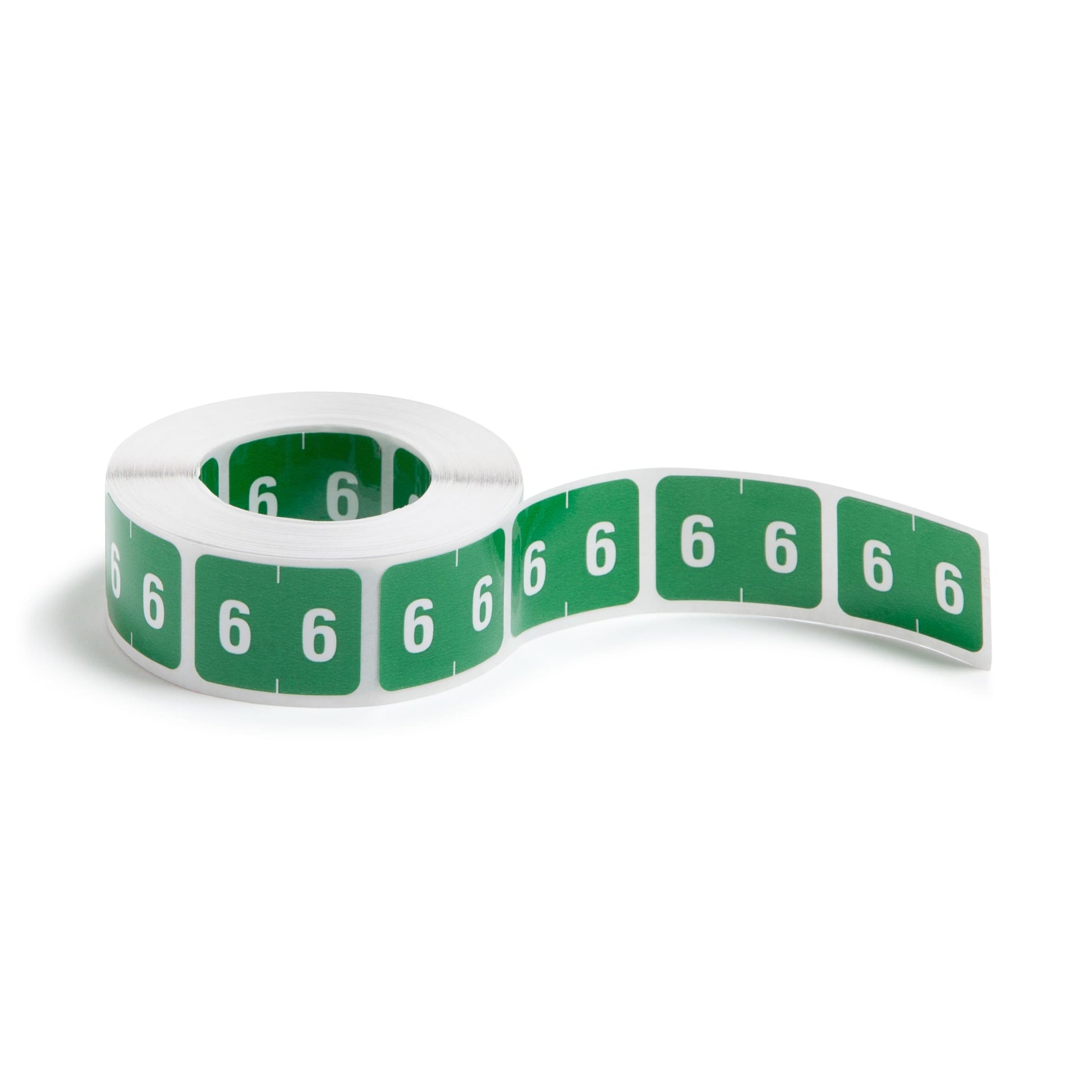 DCCRN Color-Coded Numeric Labels - Rolls, Green Color, 1-1/4" X 1" Size, Set of 500, 086486673464