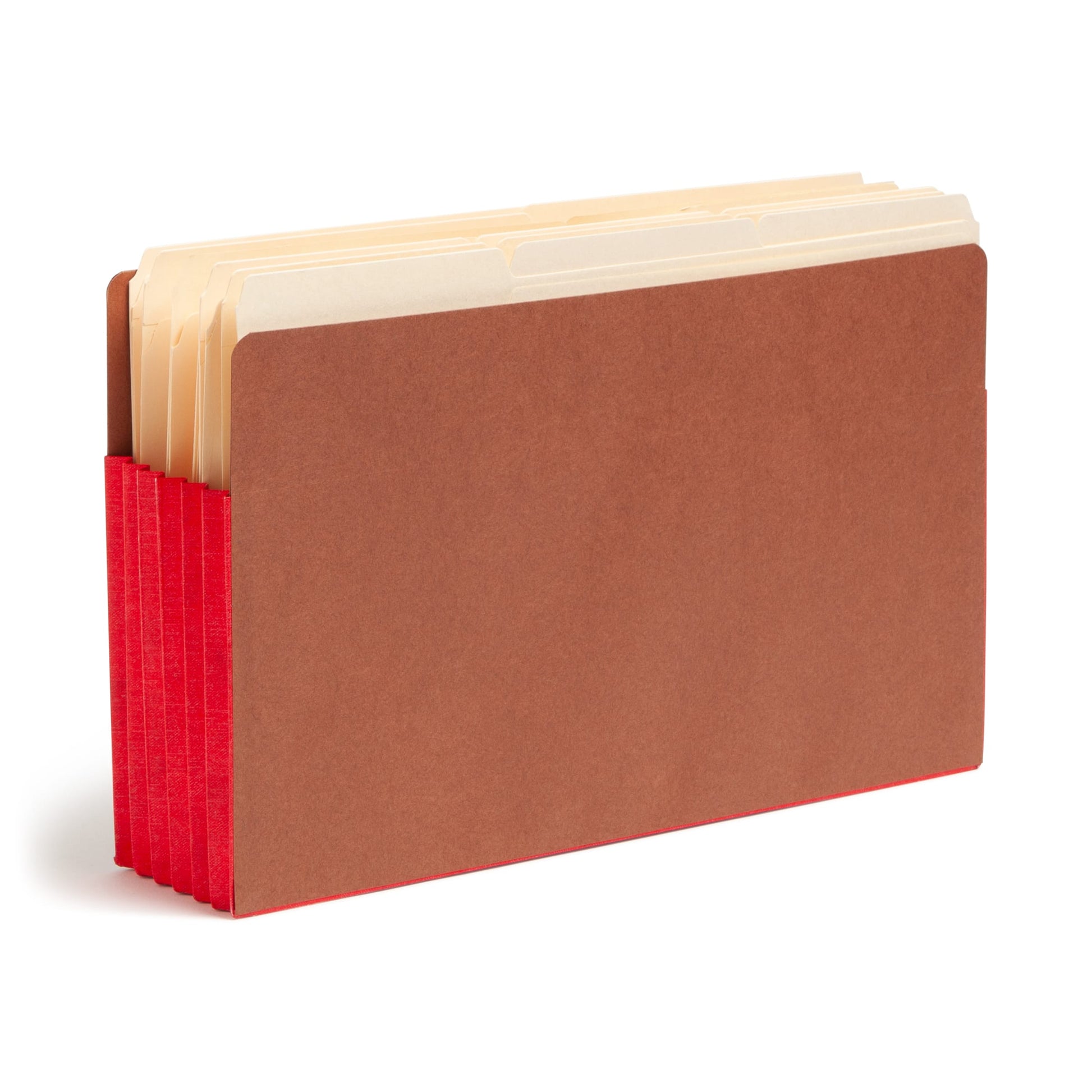 Reinforced End Tab File Pockets, Straight-Cut Tab, 5-1/4 inch Expansion, Red Color, Extra Wide Legal Size, Set of 10, 30086486746961