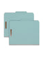 100% Recycled Value Pressboard Classification Folders, 2 Dividers, 2 inch Expansion, 2/5-Cut Tab, 2 Fasteners, Blue Color, Letter Size, Set of 10, 30086486211834