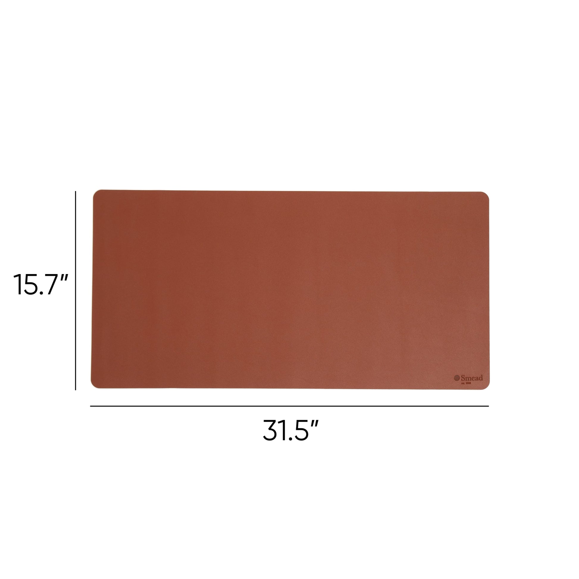 Vegan Leather Desk Pad, Saddle Color, 31.5"X15.7" Size, Set of 1, 086486648325