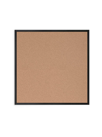 Metal Frame Cork Board, Black, Brown, 35" x 35", 3 x 3, Brown, 35" X 35" Size, Set of 1, 817894028818