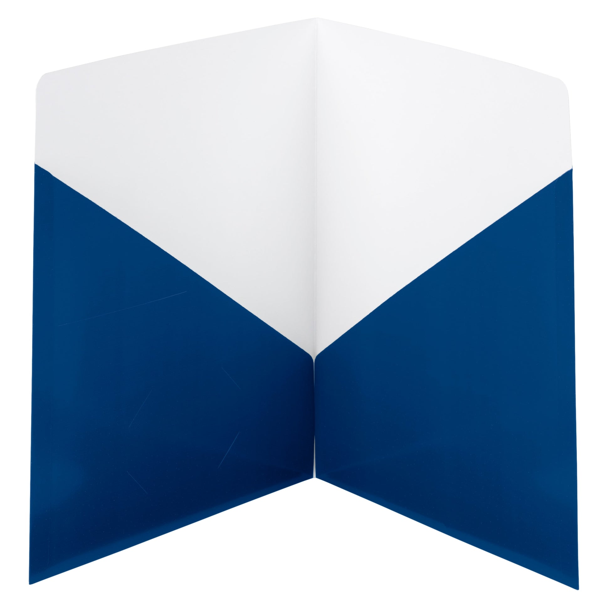Contemporary Two-Pocket Folders, Dark Blue Color, Letter Size, Set of 25, 30086486879607