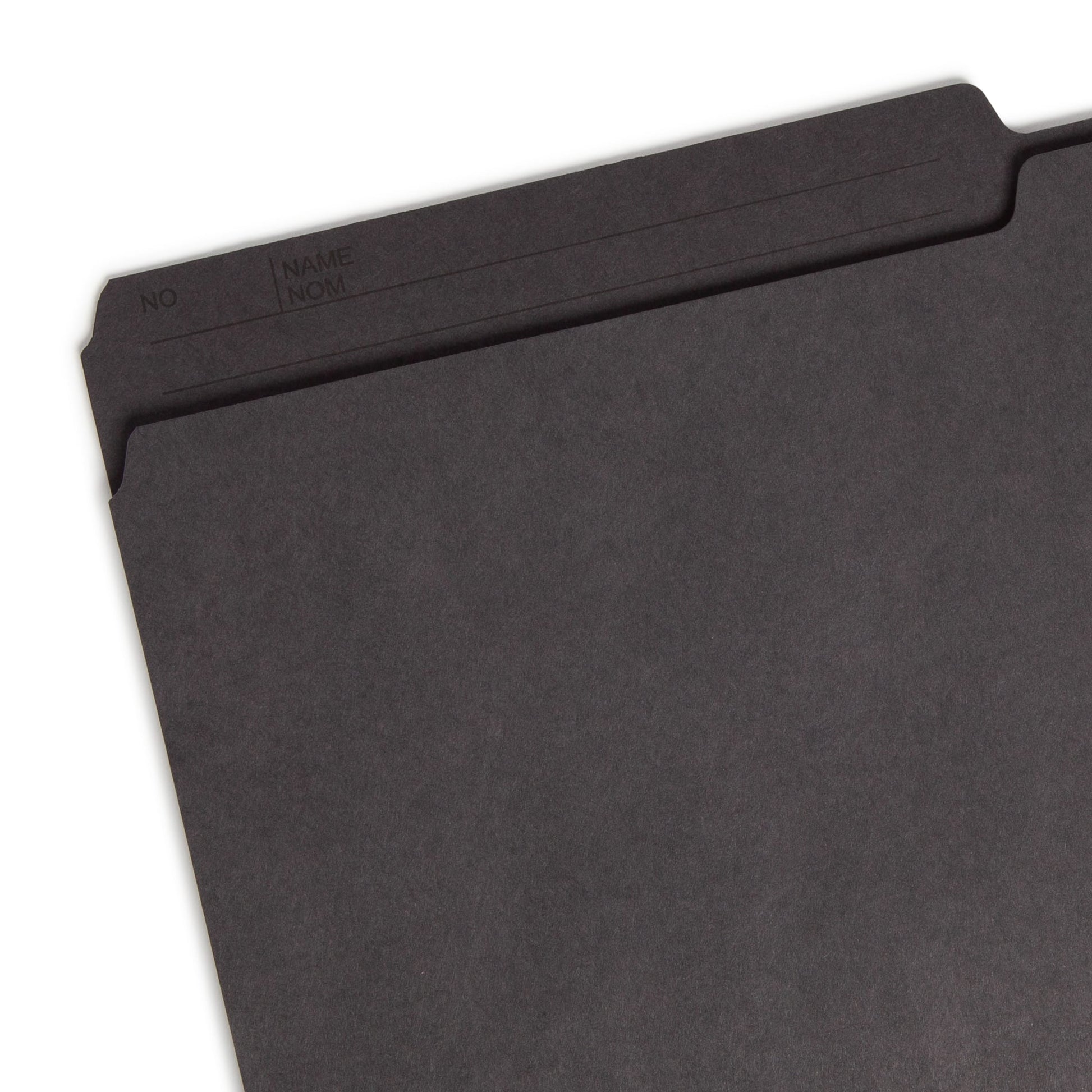 Reversible Printed Tab File Folders, 1/2-Cut Tab, Black Color, Legal Size, Set of 100, 086486153645