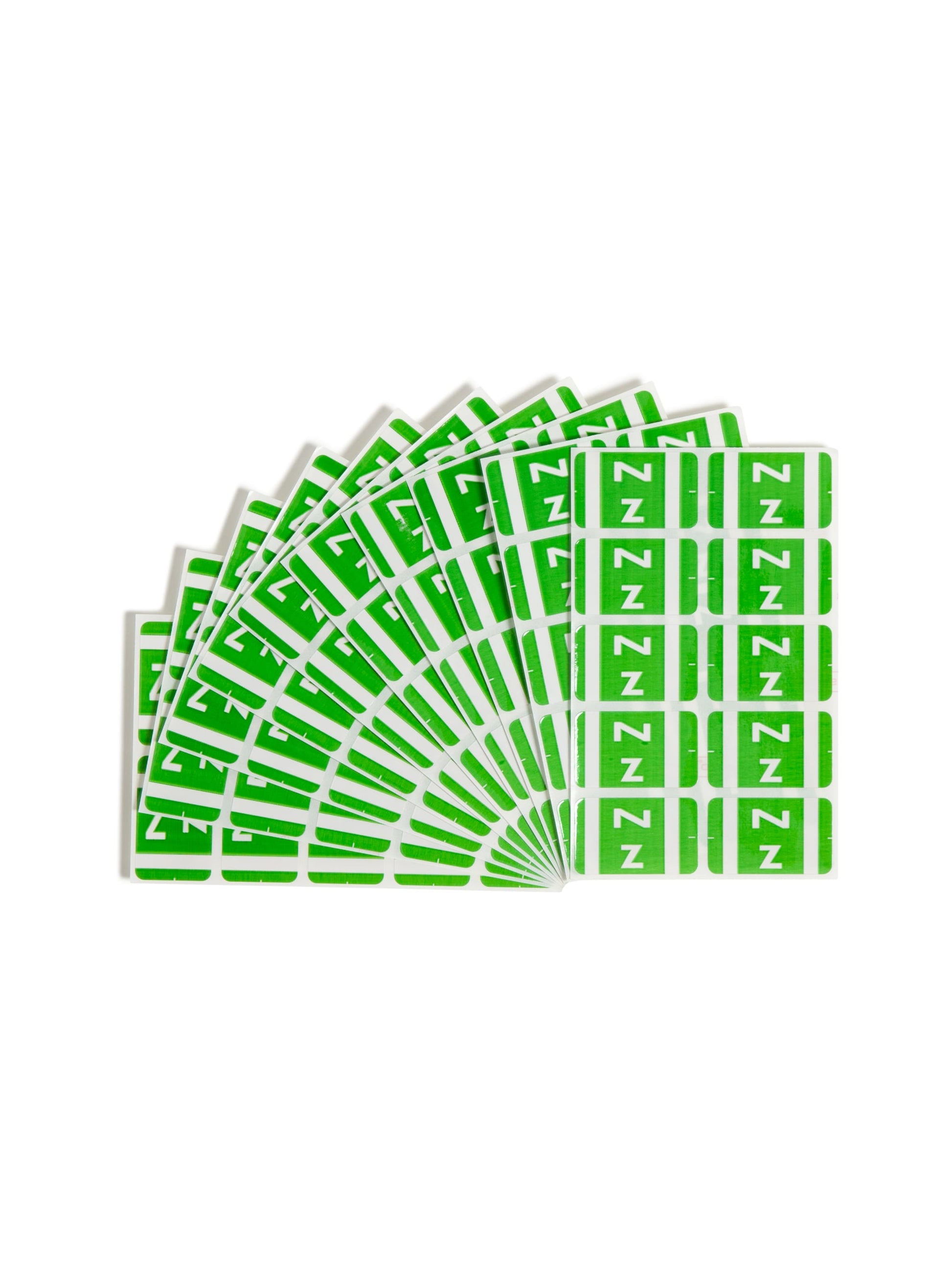 AlphaZ® ACCS Color Coded Alphabetic Labels - Sheets, Light Green Color, 1" X 1-5/8" Size, Set of 100, 086486671965