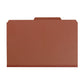 Pressboard Classification File Folders, 2 Dividers, 2 inch Expansion, Red Color, Legal Size, Set of 5, 086486190466