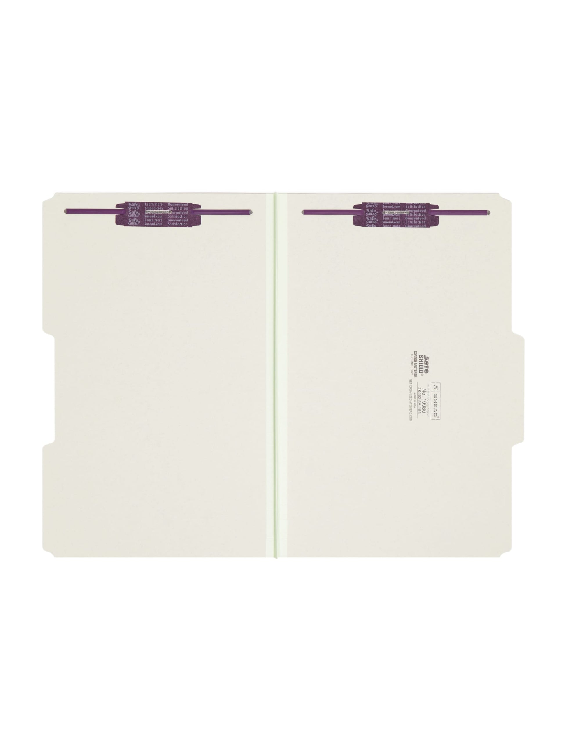 SafeSHIELD® Pressboard Fastener File Folders, 2/5-Cut Right of Center Tab, Gray/Green Color, Legal Size, Set of 25, 086486199803