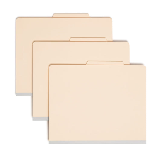 Classification File Folders, 1 Divider, 2 inch Expansion, Manila Color, Letter Size, Set of 10, 30086486137004