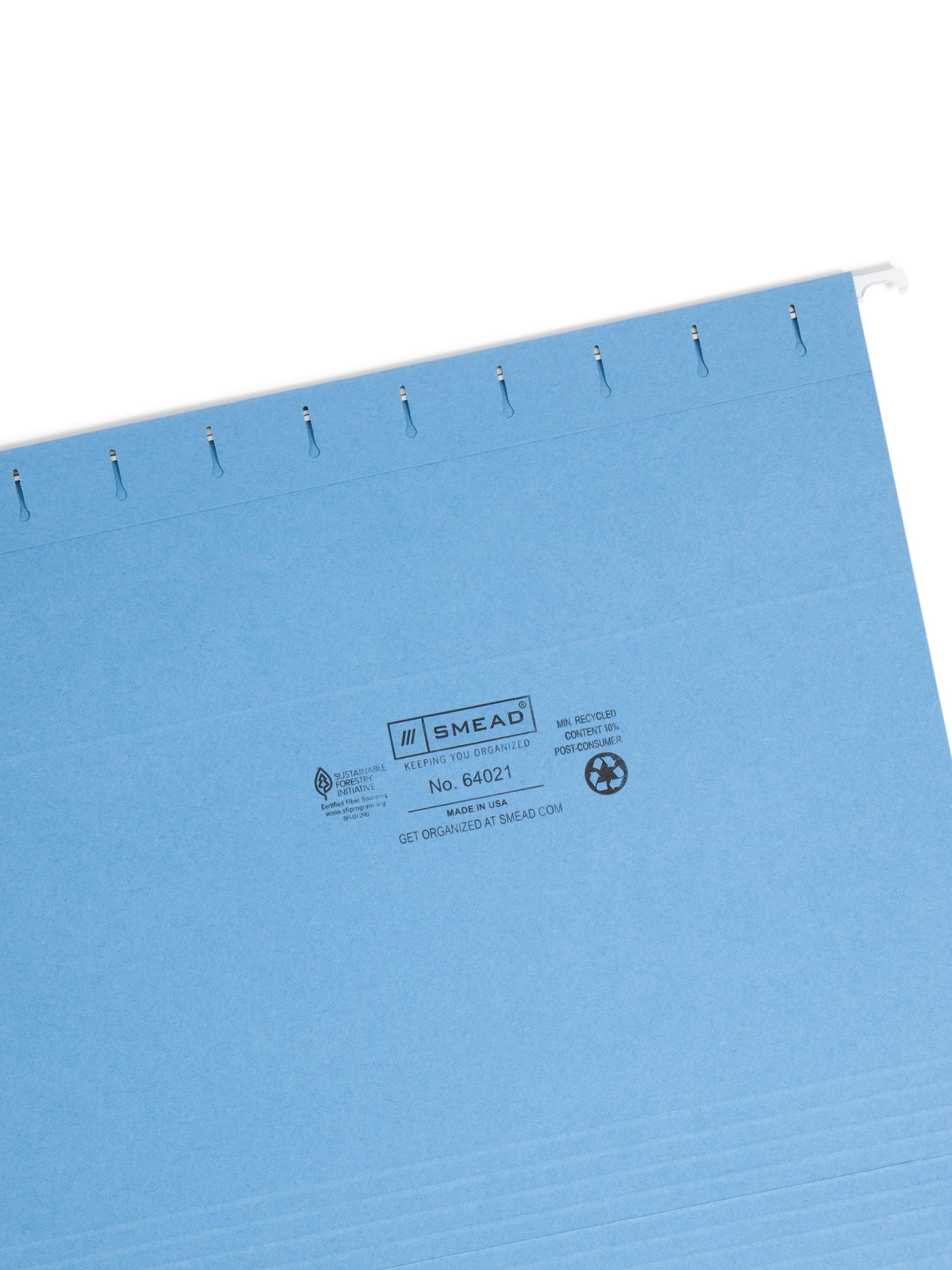 Standard Hanging File Folders with 1/3-Cut Tabs, Blue Color, Letter Size, Set of 25, 086486640213