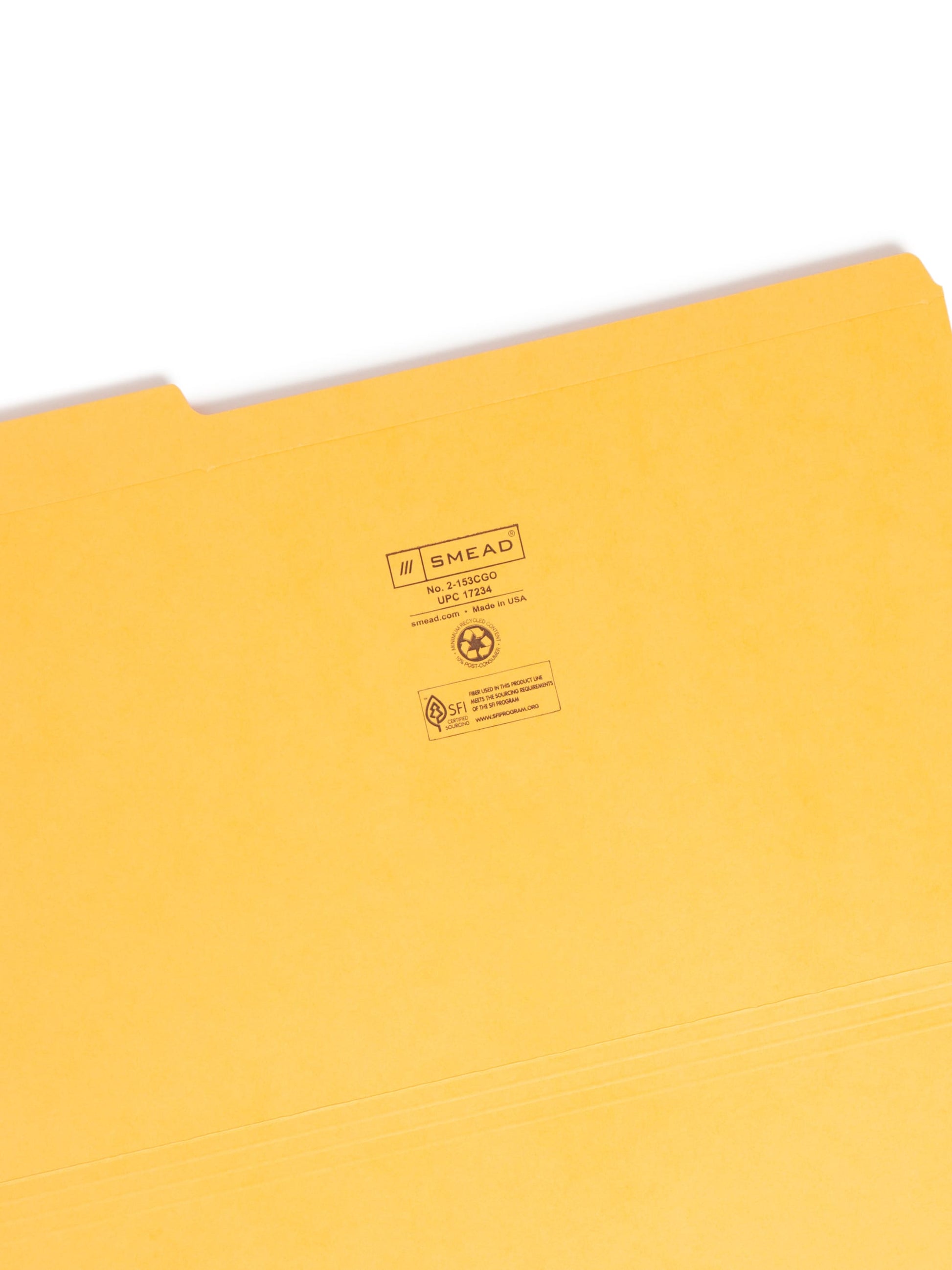 Reinforced Tab File Folders, 1/3-Cut Tab, Gold Color, Legal Size, Set of 100, 086486172349