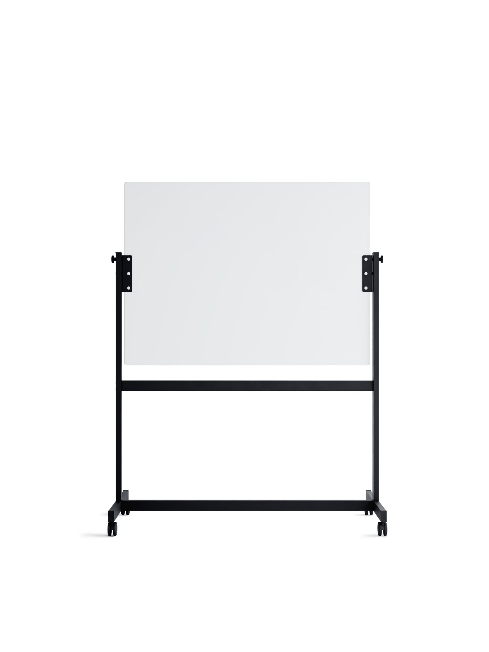 Double Sided Magnetic Glass Rolling Easel, White, 47" x 35", 4 x 3, White, 47" X 35" Size, Set of 1, 817894023684