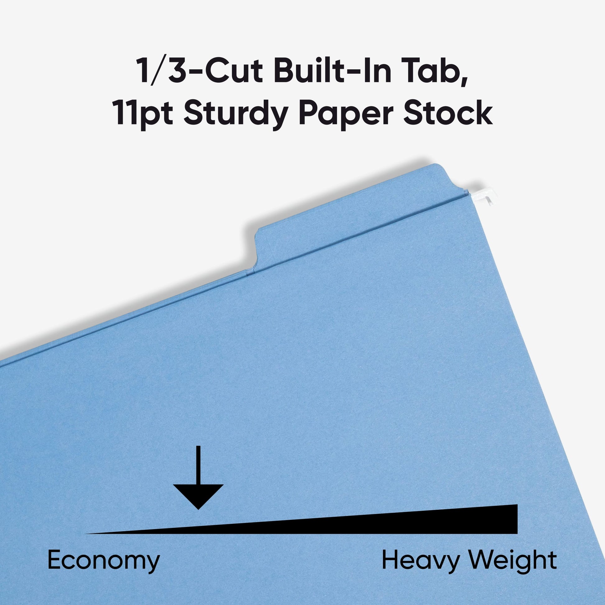 FasTab® Hanging File Folders, 1/3-Cut Tab, Blue Color, Letter Size, Set of 20, 086486640992