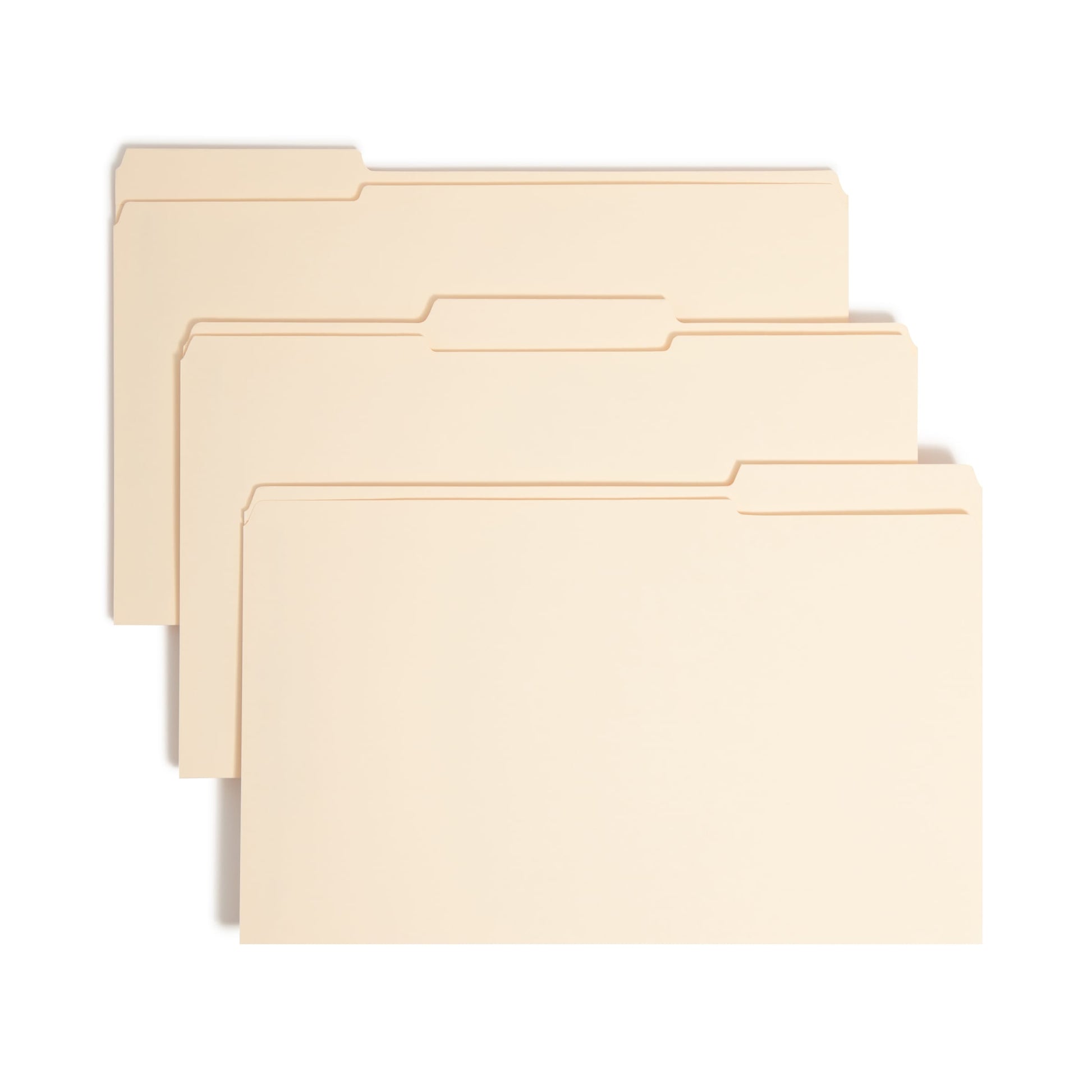 Reinforced Tab Fastener File Folders, 1 1/2 inch Expansion, 1/3-Cut Tab, Manila Color, Legal Size, Set of 50, 086486195959