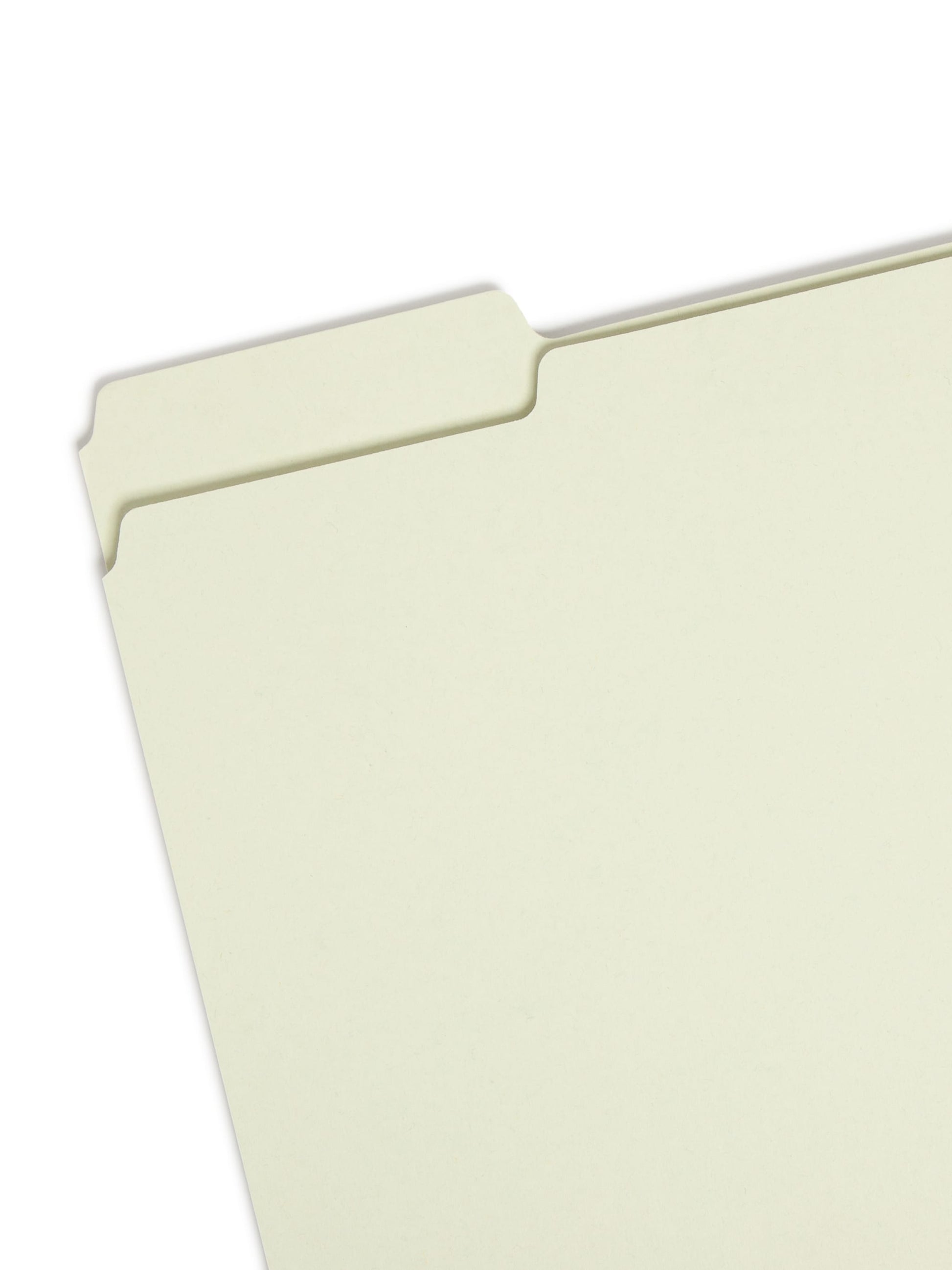 Pressboard File Folder, 1 inch Expansion, 1/3-Cut Tab, Gray/Green Color, Letter Size, Set of 25, 086486132305