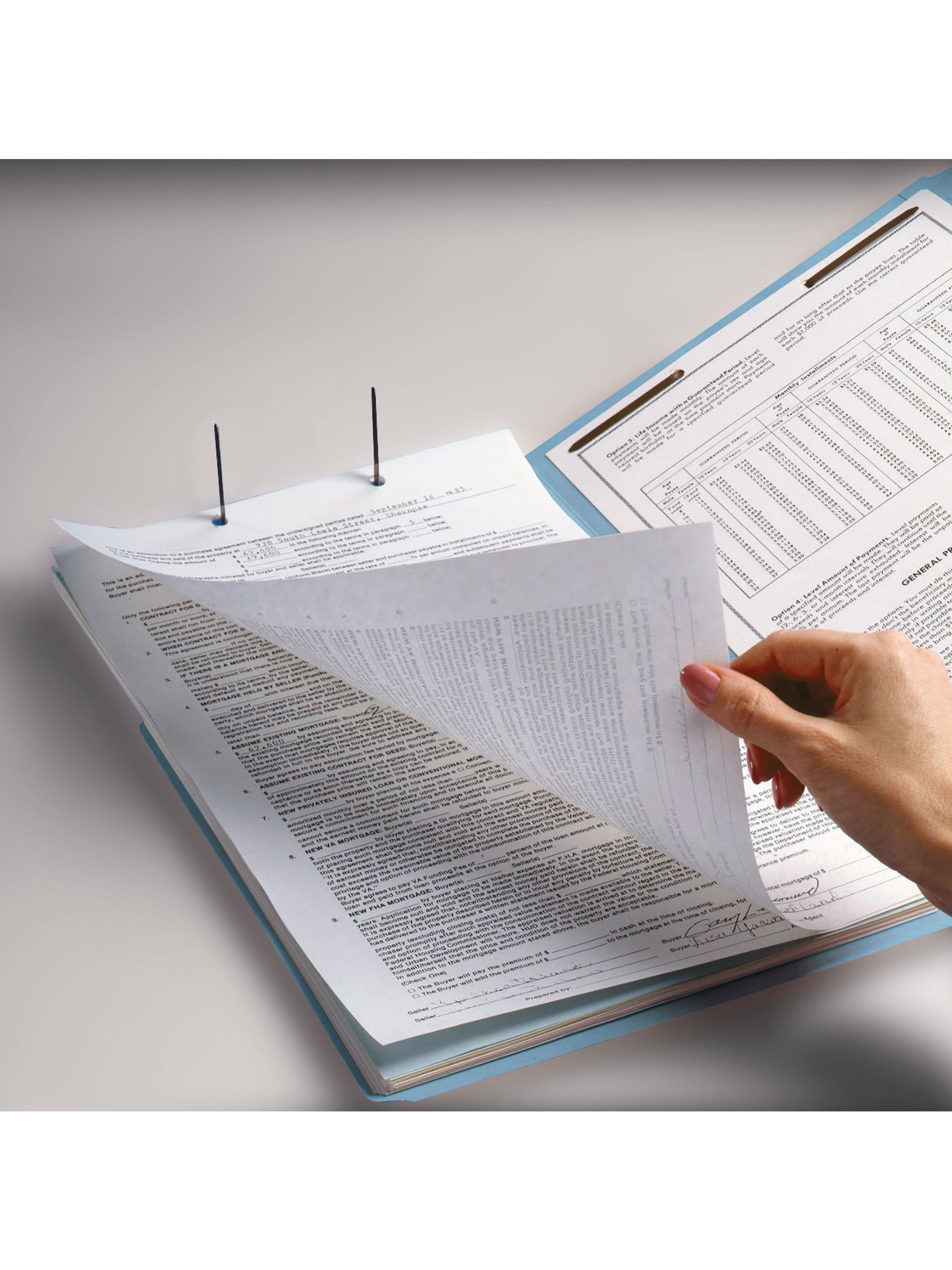 Reinforced Tab Fastener File Folders, 1/3-Cut Tab, 2 FastenersReinforced Tab Fastener File Folders, 1/3 Cut, Blue, Letter, Blue, Letter Size, Set of 50, 086486120401