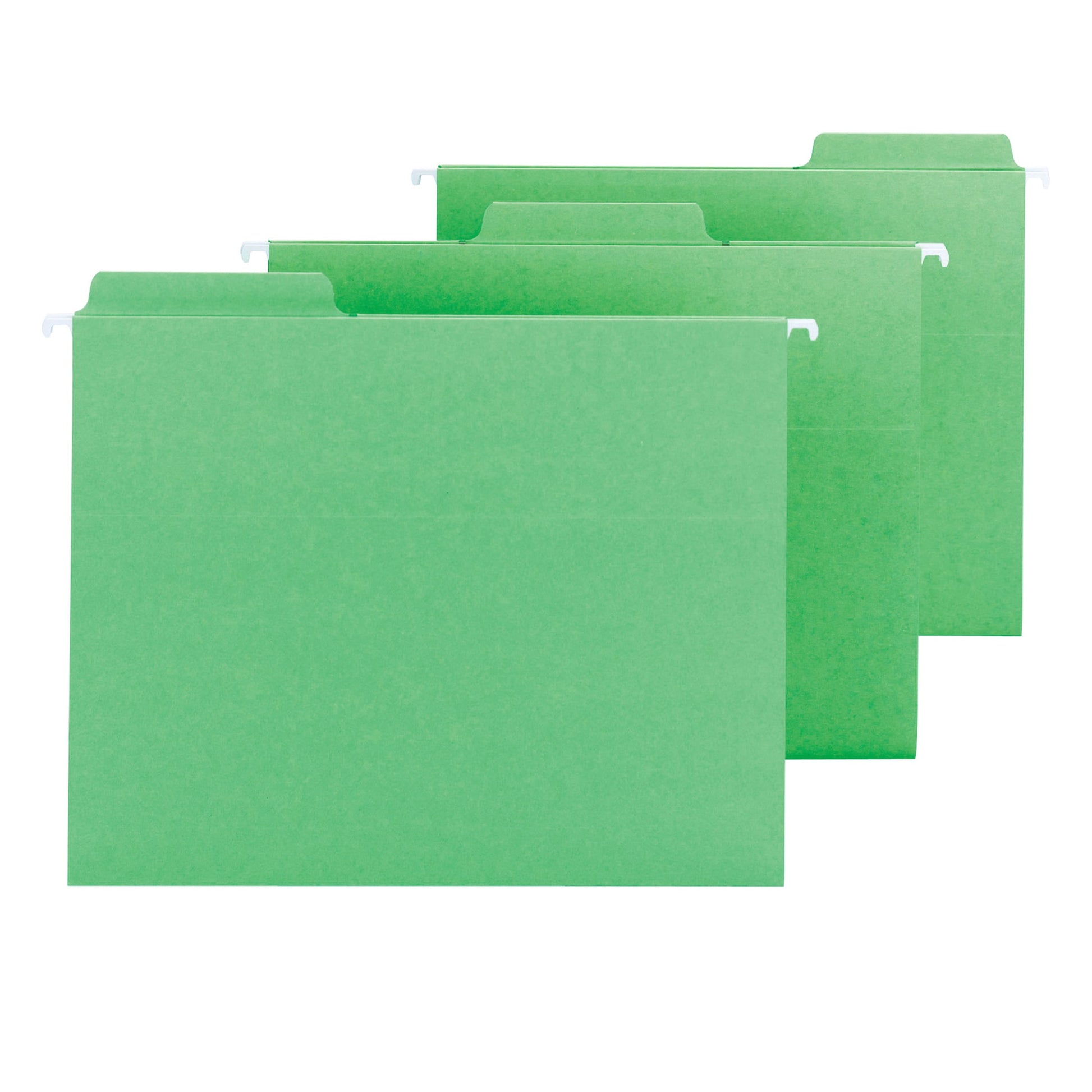 FasTab® Hanging File Folders, 1/3-Cut Tab, Green Color, Letter Size, Set of 20, 086486640985