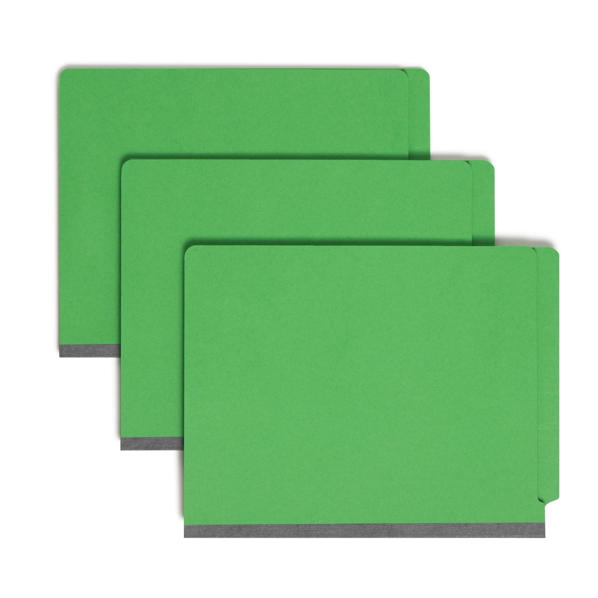 End Tab Classification File Folders, Straight-Cut Tab, 2 inch Expansion, 2 Dividers, Green Color, Letter Size, Set of 10, 30086486268371
