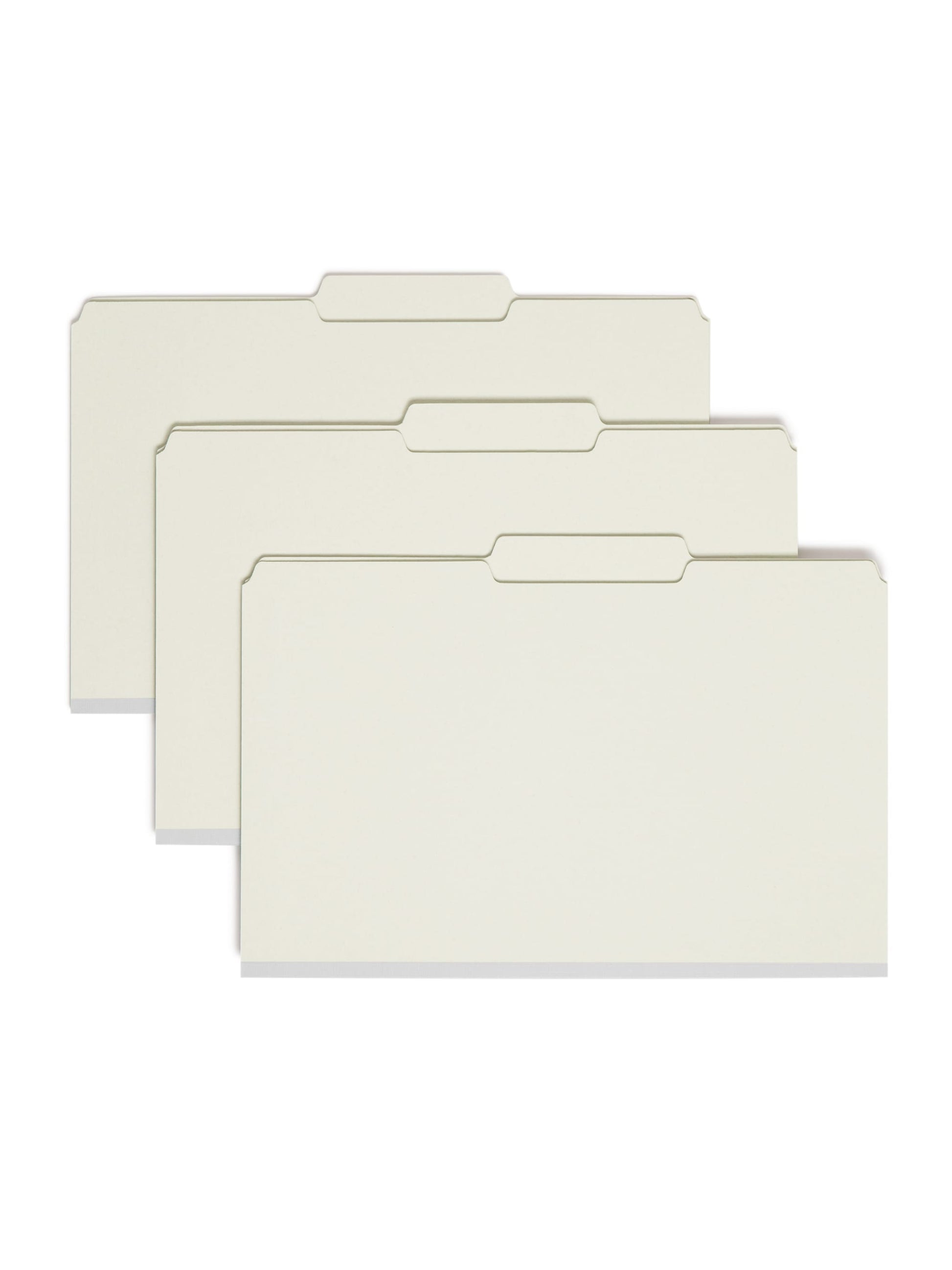 SafeSHIELD® Pressboard Fastener File Folders, 2/5-Cut Guide Height Right of Center Tab, Gray/Green Color, Legal Size, 