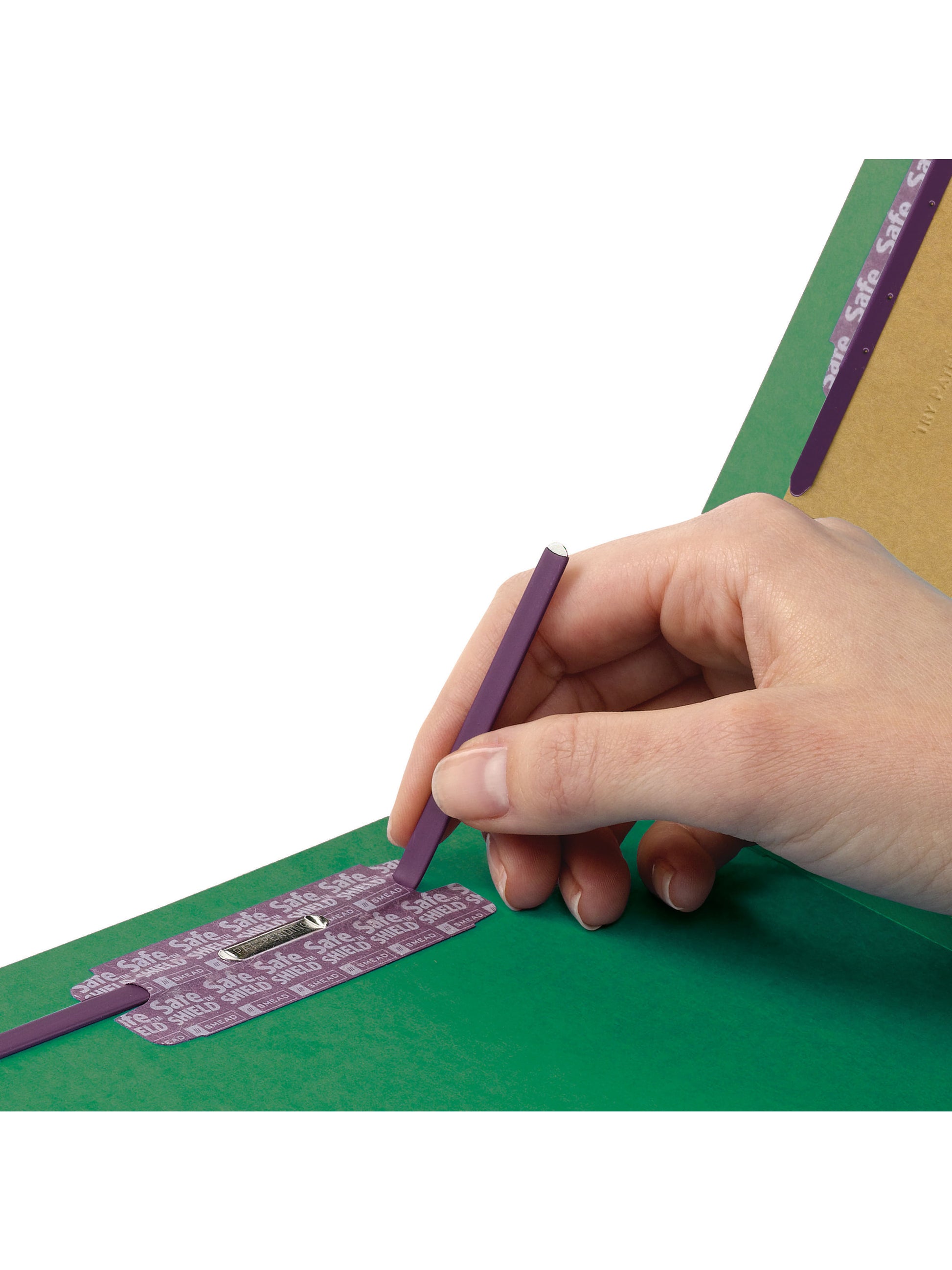 SafeSHIELD® Pressboard Fastener File Folders, 2 inch Expansion, 1/3-Cut Tab, Green Color, Legal Size, Set of 25, 086486199384