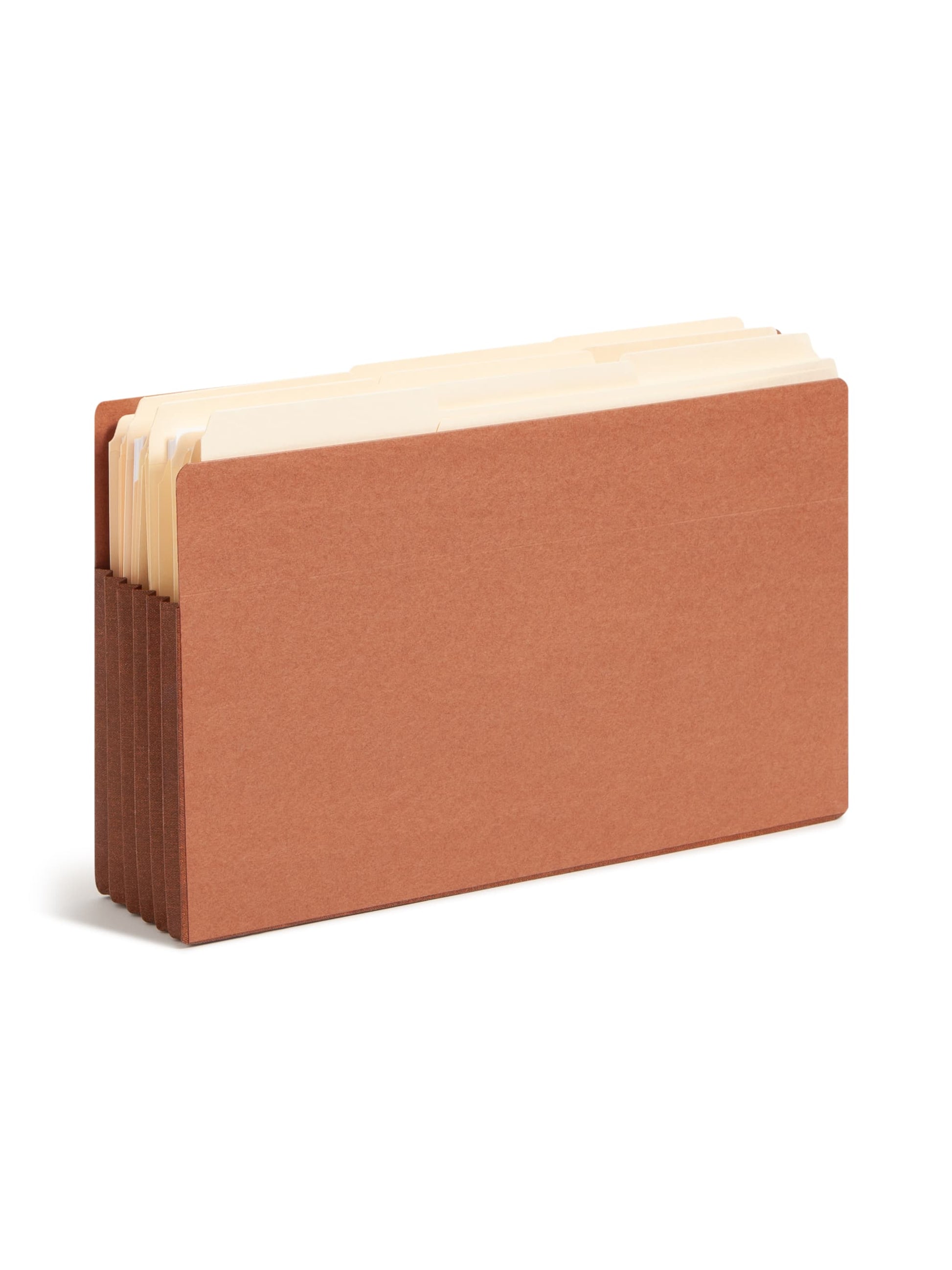 TUFF® Extra-Wide Reinforced End Tab File Pockets, Straight-Cut Tab, 5-1/4 inch Expansion, Redrope Color, Extra Wide Legal Size, Set of 10, 30086486747906