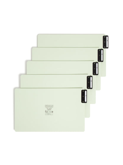 Pressboard Extra-Wide Filing Guides with Metal Tabs, Gray/Green Color, Extra Wide Legal Size, Set of 1, 086486632768