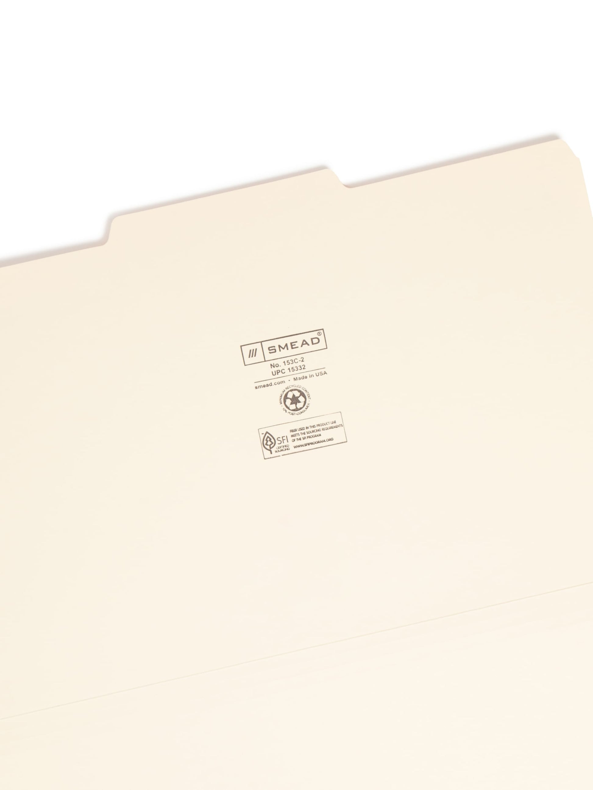 Standard File Folders, 1/3-Cut Center Tab, Manila Color, Legal Size, Set of 100, 086486153324