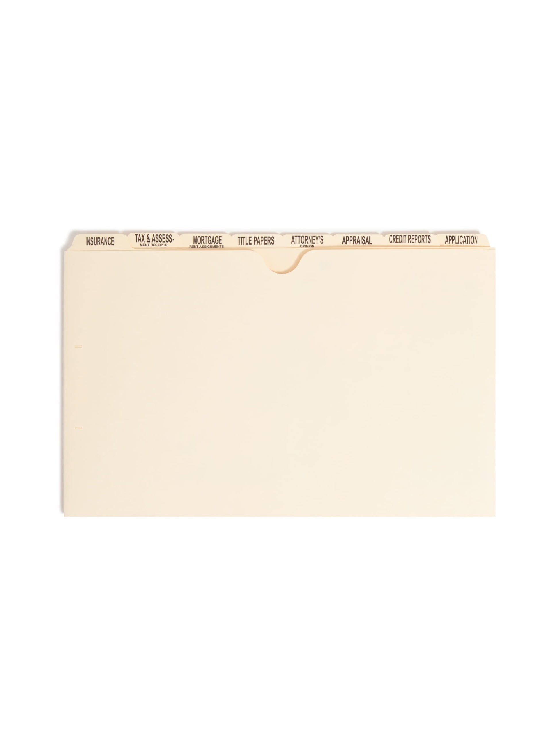 Pressboard Mortgage File Folder Dividers, Manila Color, Legal Size, Set of 0, 30086486782785