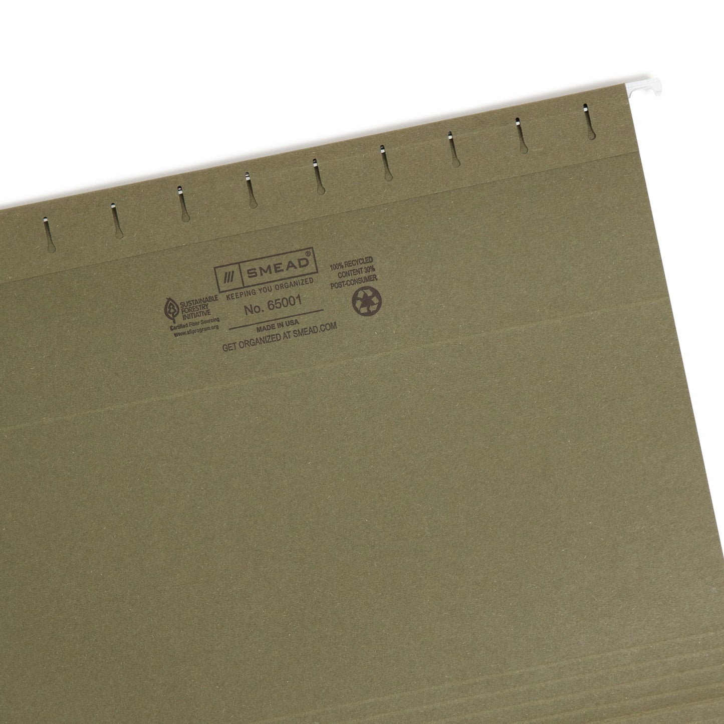 100% Recycled Hanging File Folders, Standard Green Color, Letter Size, Set of 25, 086486650014