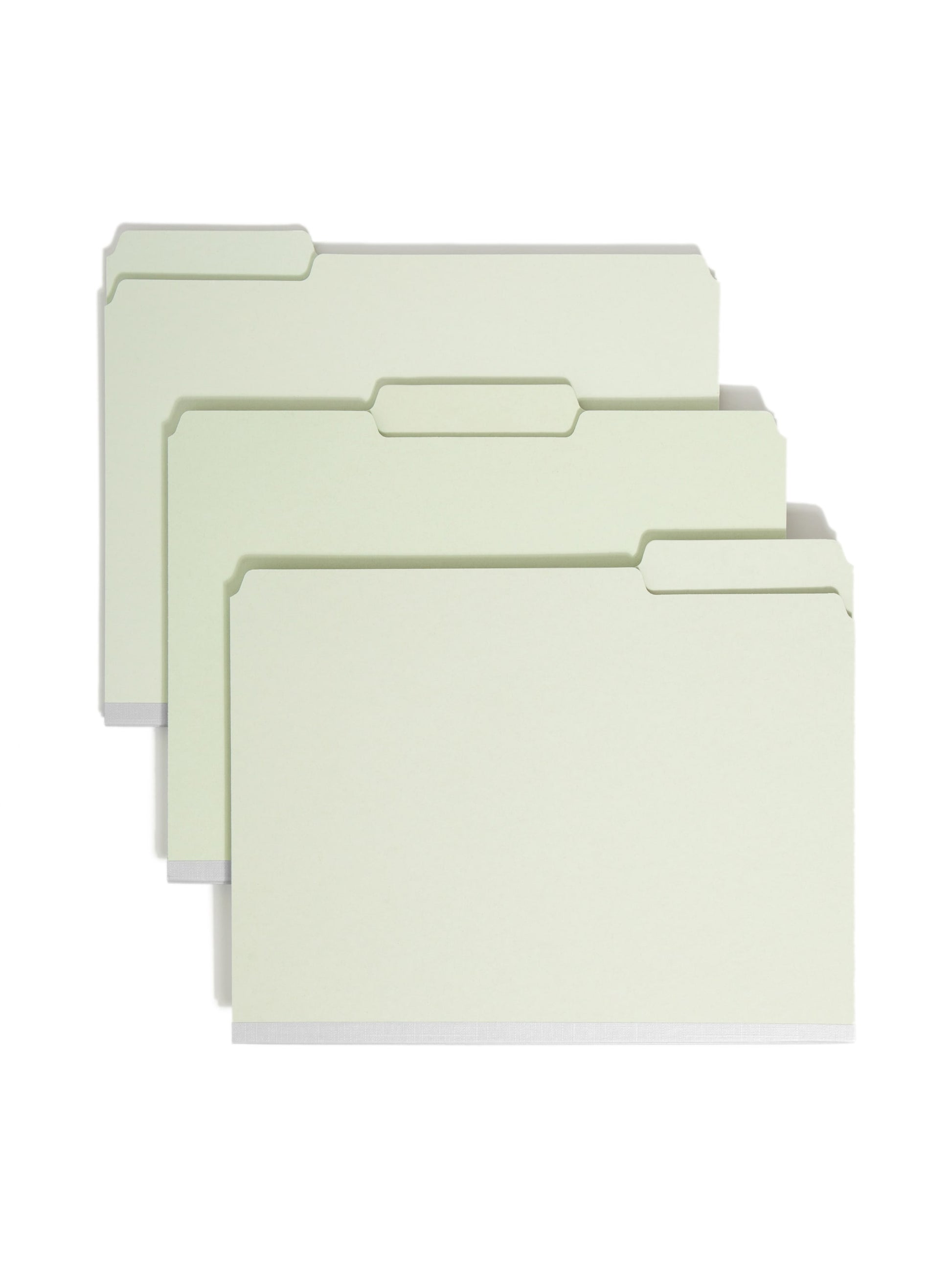 Pressboard File Folders, 2 inch Expansion, Gray/Green Color, Letter Size, Set of 25, 086486132343