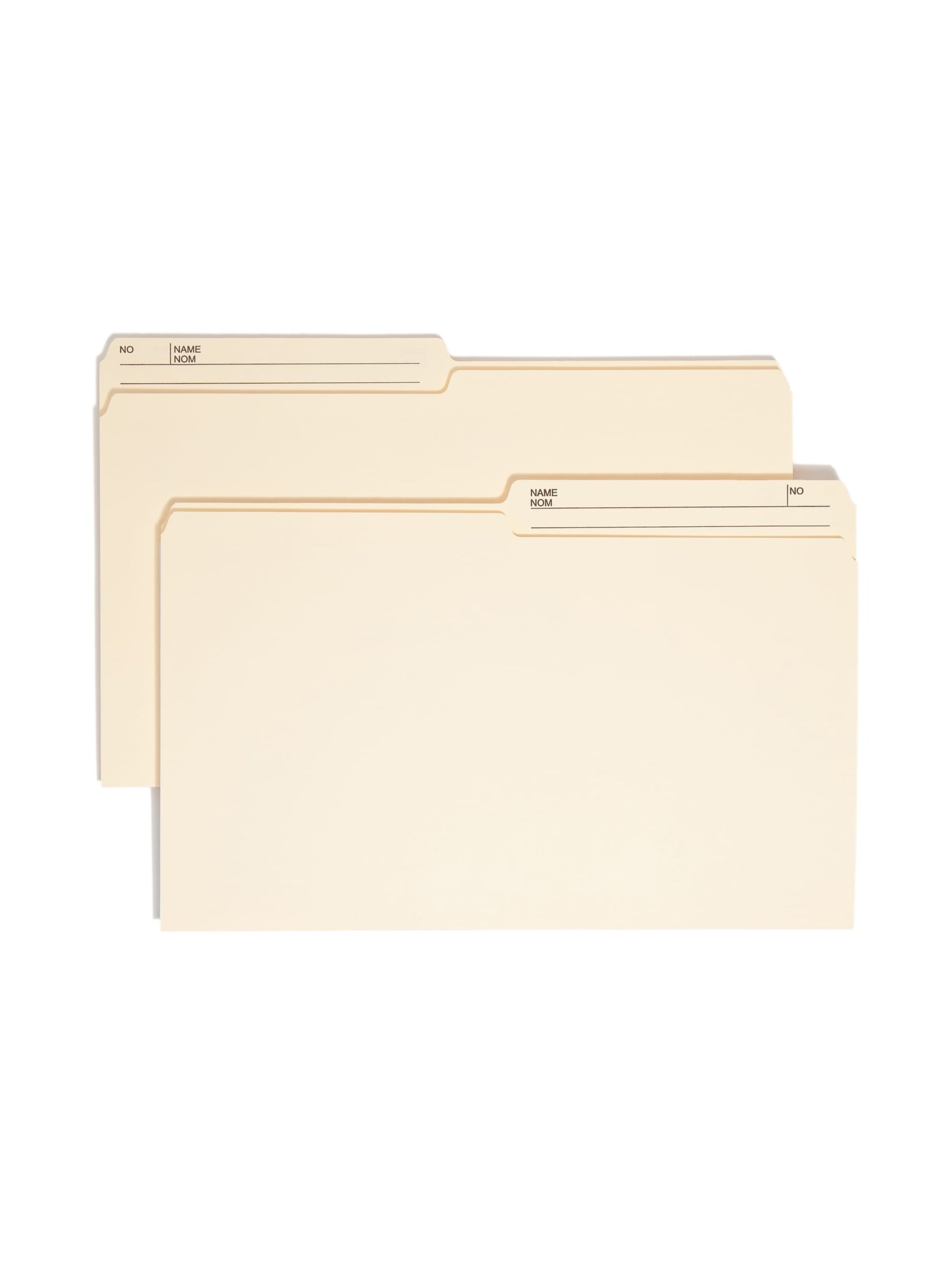 Reversible Printed Tab File Folders, 1/2-Cut Tab, 9 1/2 pt., Manila Color, Legal Size, Set of 100, 086486151450