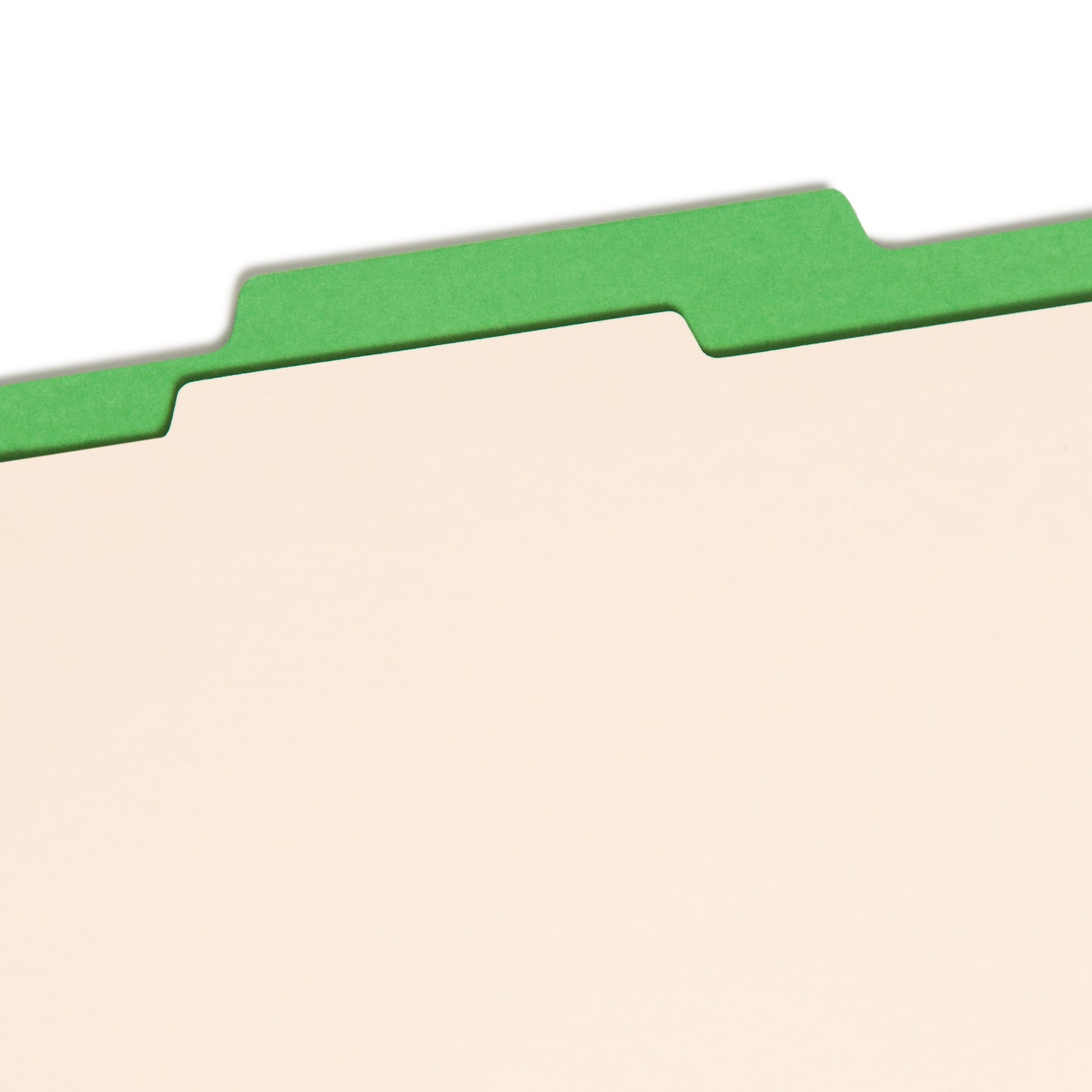 Classification File Folders, 1 Divider, 2 inch Expansion, Green Color, Letter Size, Set of 10, 30086486137028