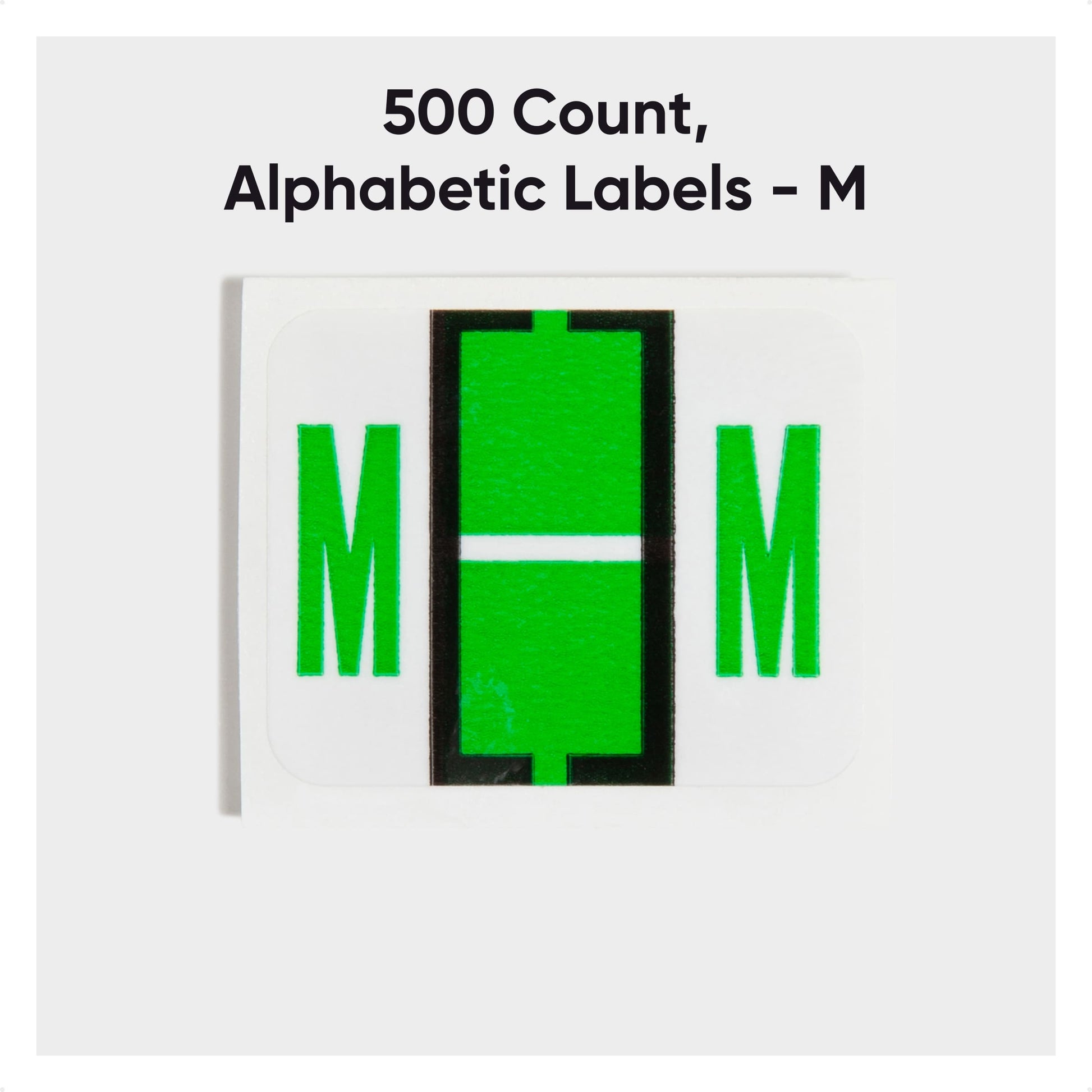 BCCR Bar Style Color-Coded Alphabetic Labels, A-Z Rolls, Light Green Color, 1-1/4" X 1" Size, Set of 50, 086486670838