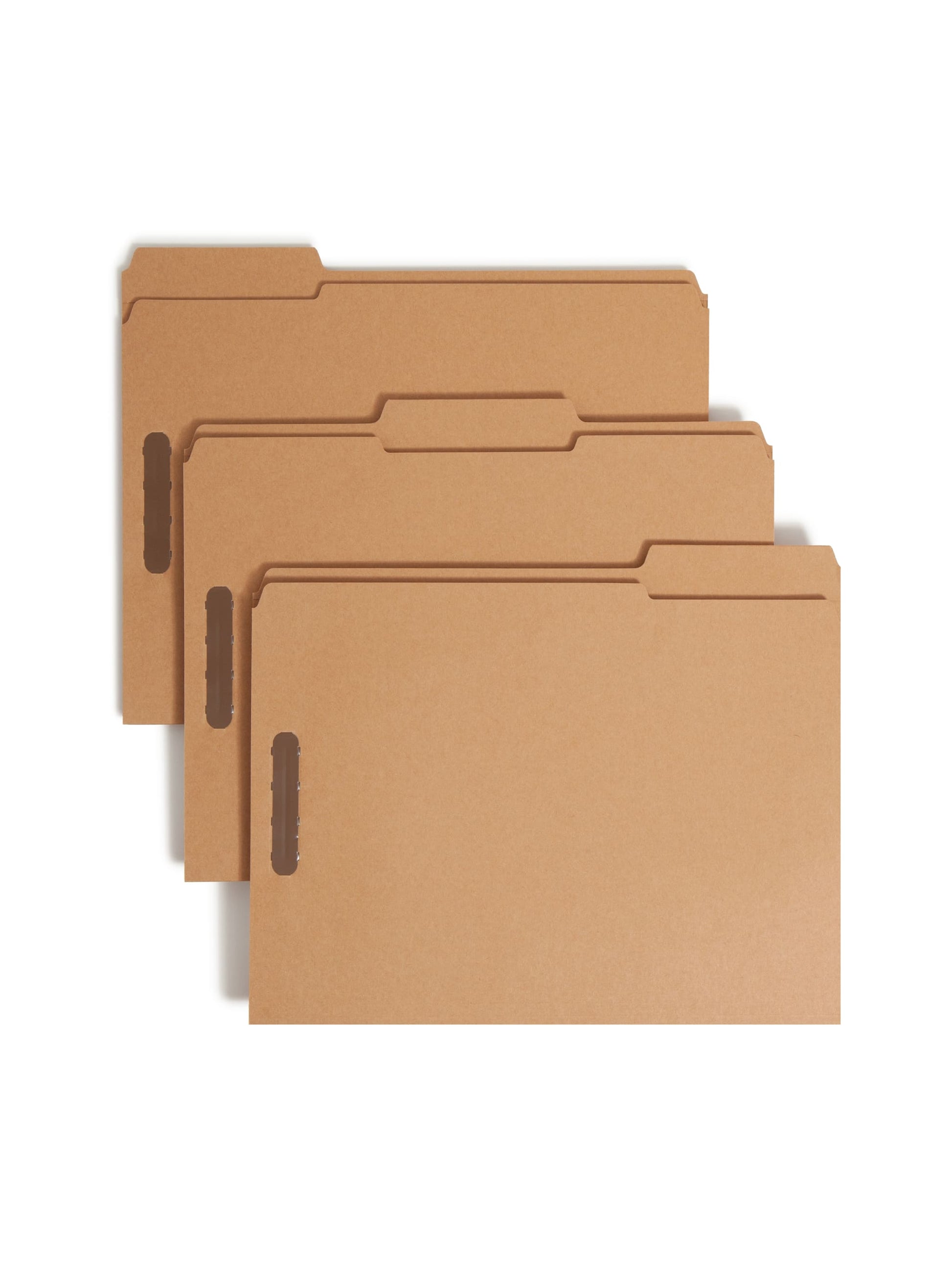Reinforced Tab Fastener File Folders, 1/3-Cut Tab, 2 Fasteners, Kraft Color, Letter Size, Set of 50, 086486148375
