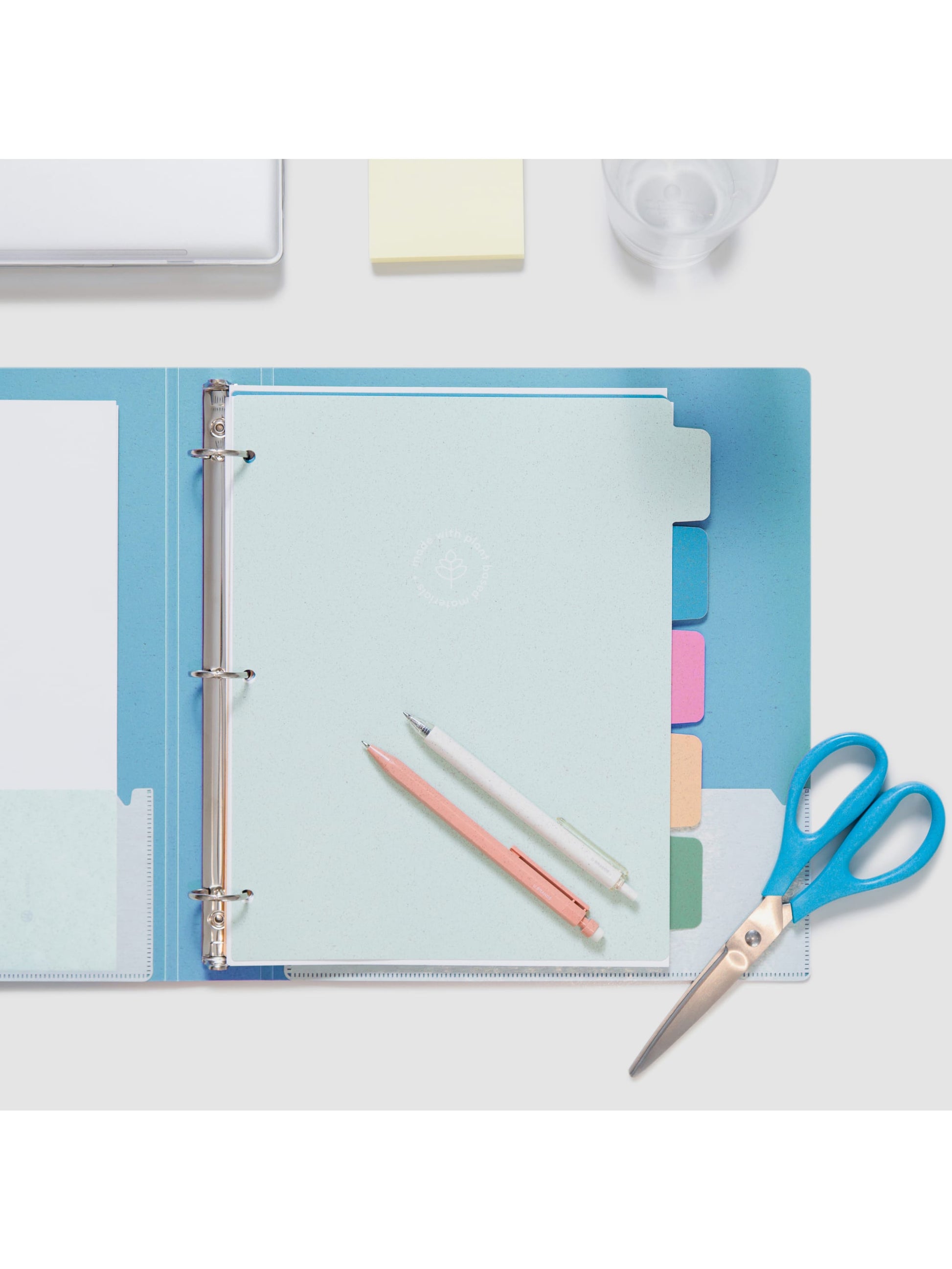 U-Eco Poly Binder with 5 Tab Dividers, U-Eco, 1/5 Cut, 2 Pockets, 5 Dividers, Blue, Blue, Set of 6, 843463165981