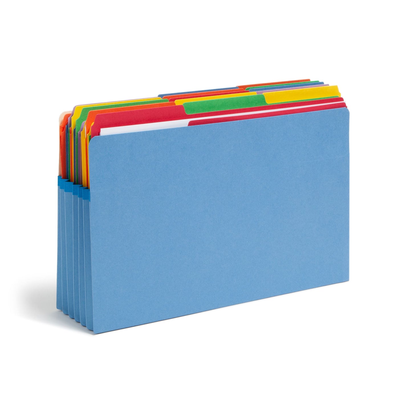 File Pockets, 5-1/4 inch Expansion, Straight-Cut Tab, Blue Color, Legal Size, Set of 10, 30086486742352