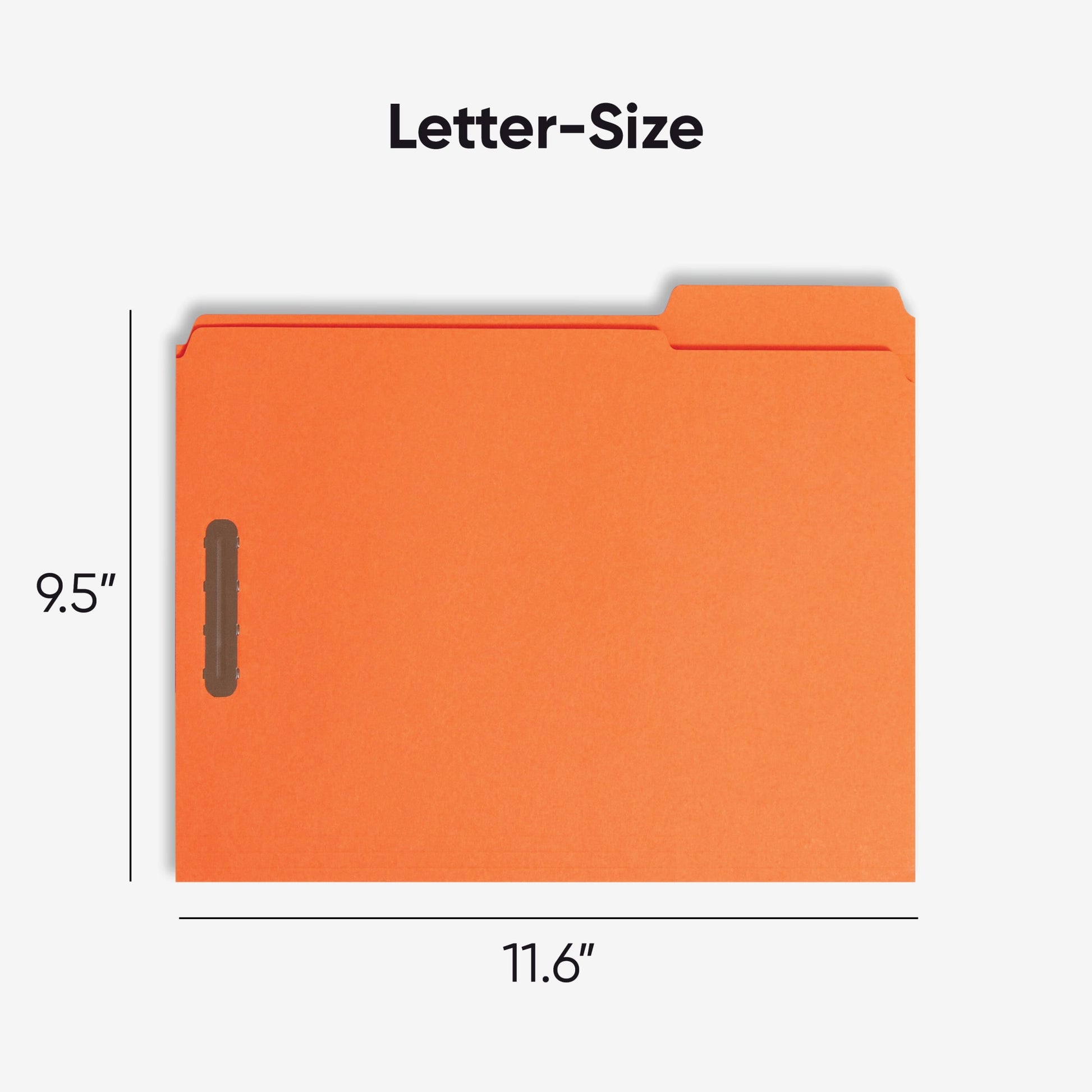 Reinforced Tab Fastener File Folders, 1/3-Cut Tab, 2 Fasteners, Orange Color, Letter Size, Set of 50, 086486125406
