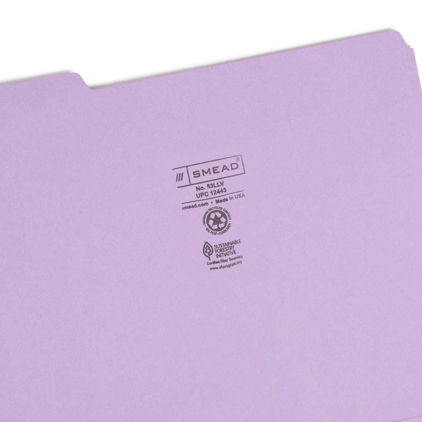 Standard File Folders, 1/3-Cut Tab, Lavender Color, Letter Size, Set of 100, 086486124430