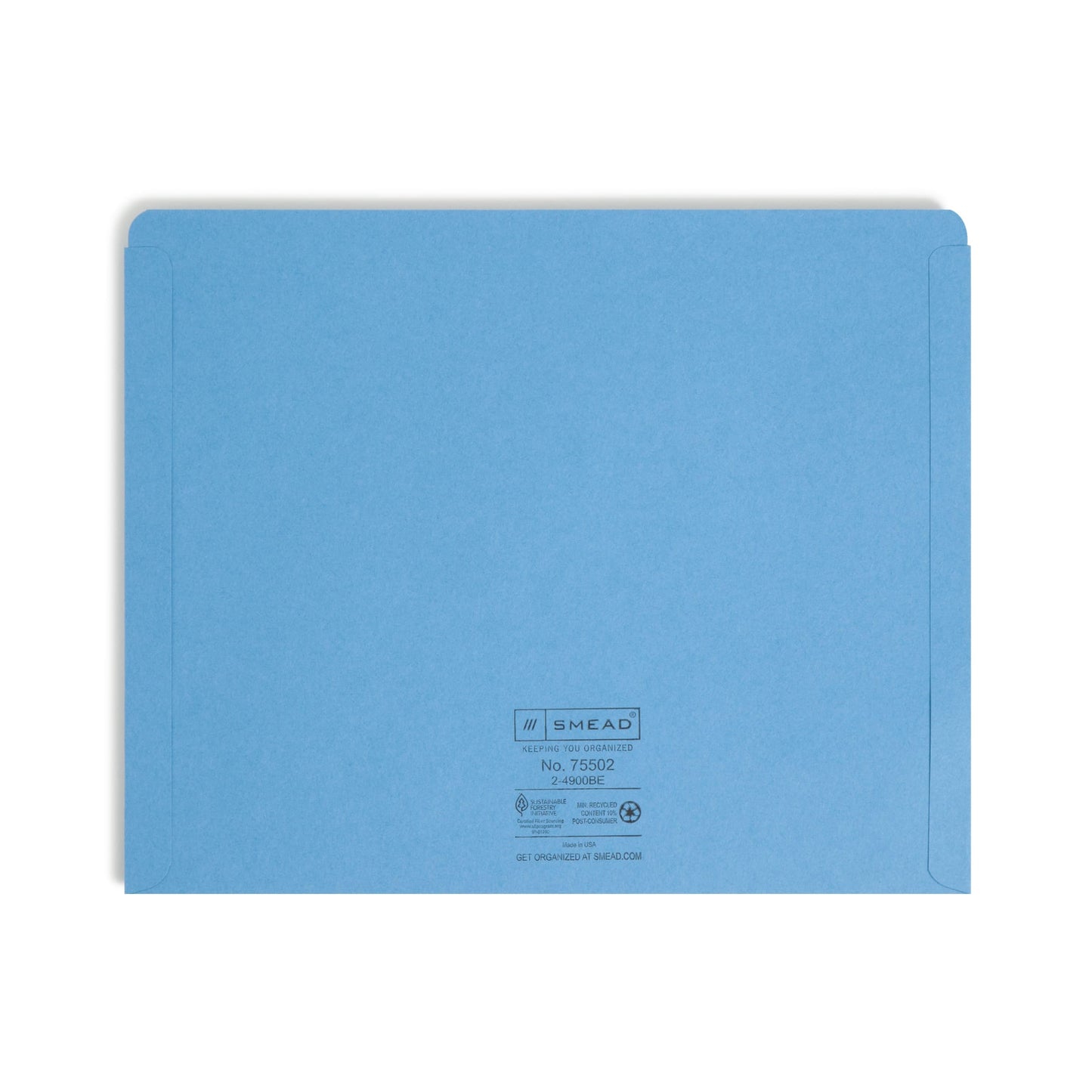 Colored File Jackets, Reinforced Straight-Cut Tab, No Expansion, Blue Color, Letter Size, Set of 100, 30086486755024