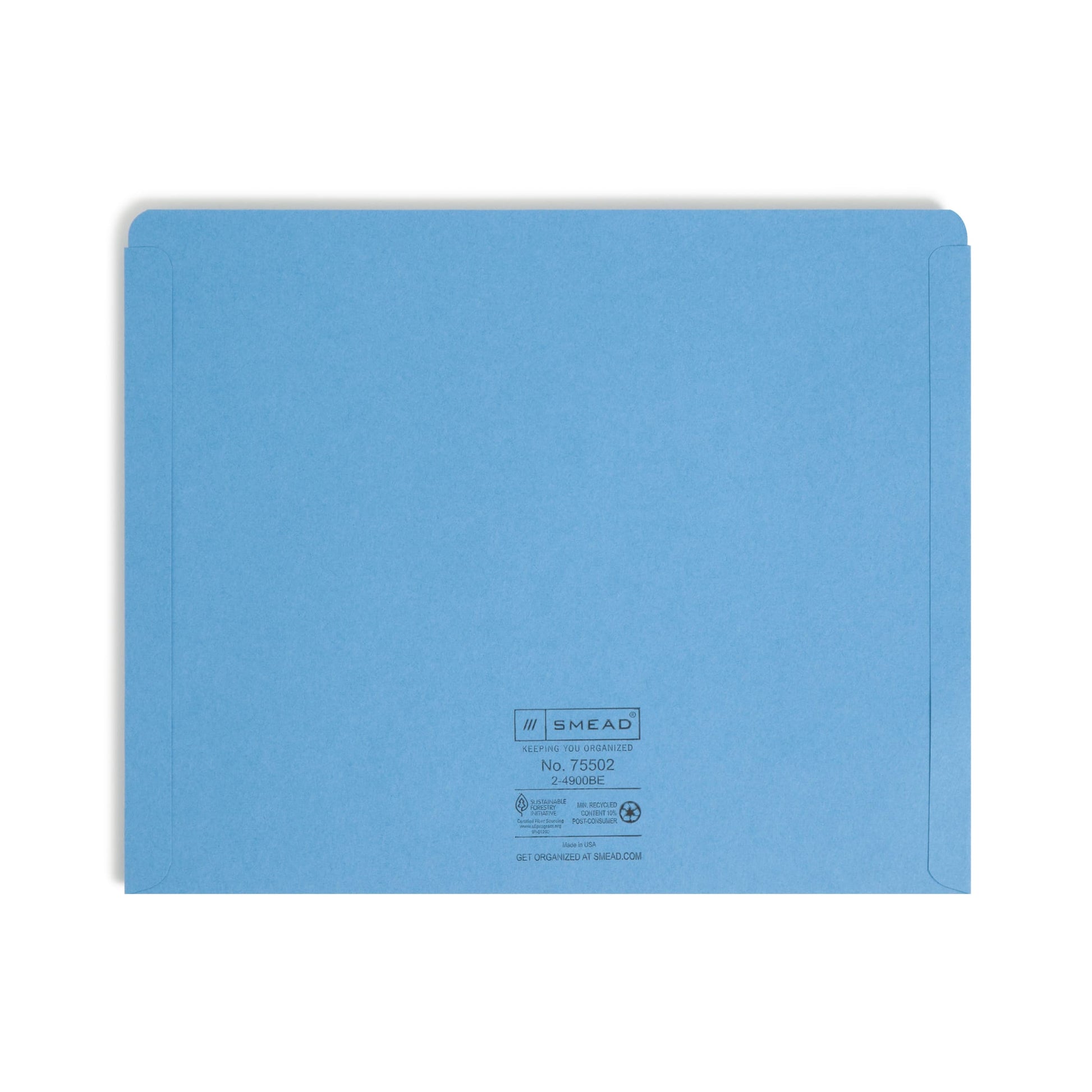 Colored File Jackets, Reinforced Straight-Cut Tab, No Expansion, Blue Color, Letter Size, Set of 100, 30086486755024